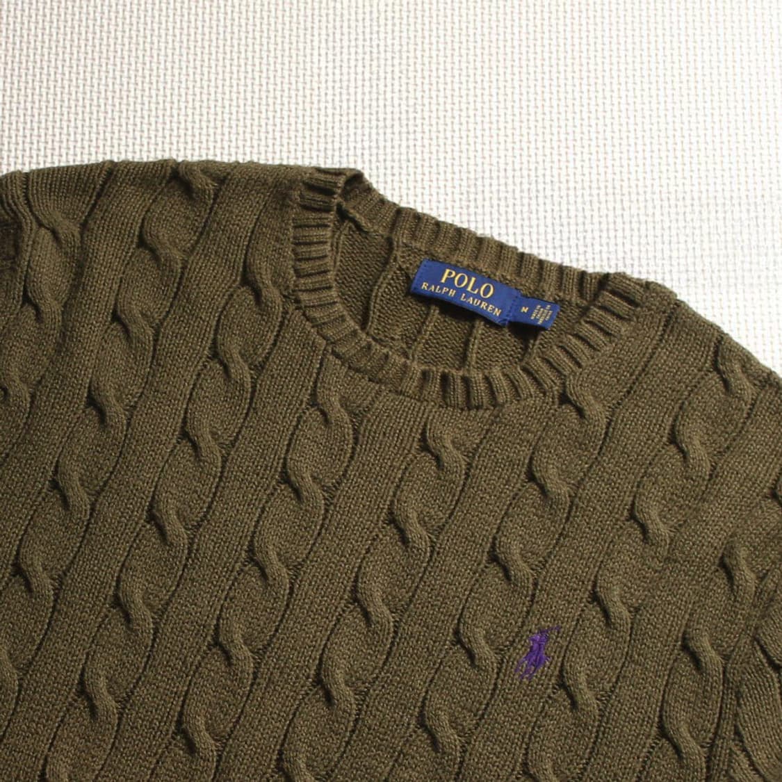 Polo 폴로 랄프로렌 카키 라운드 케이블 니트  상품이미지3