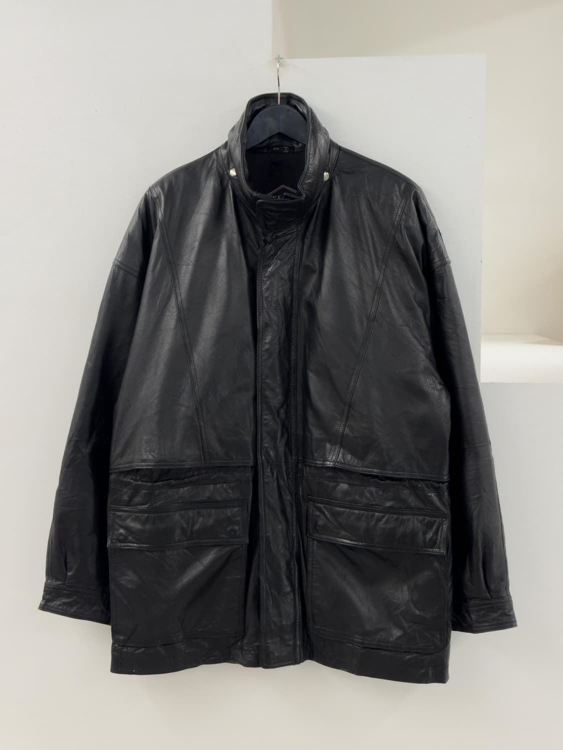 오버사이즈 레더 자켓 상품이미지2