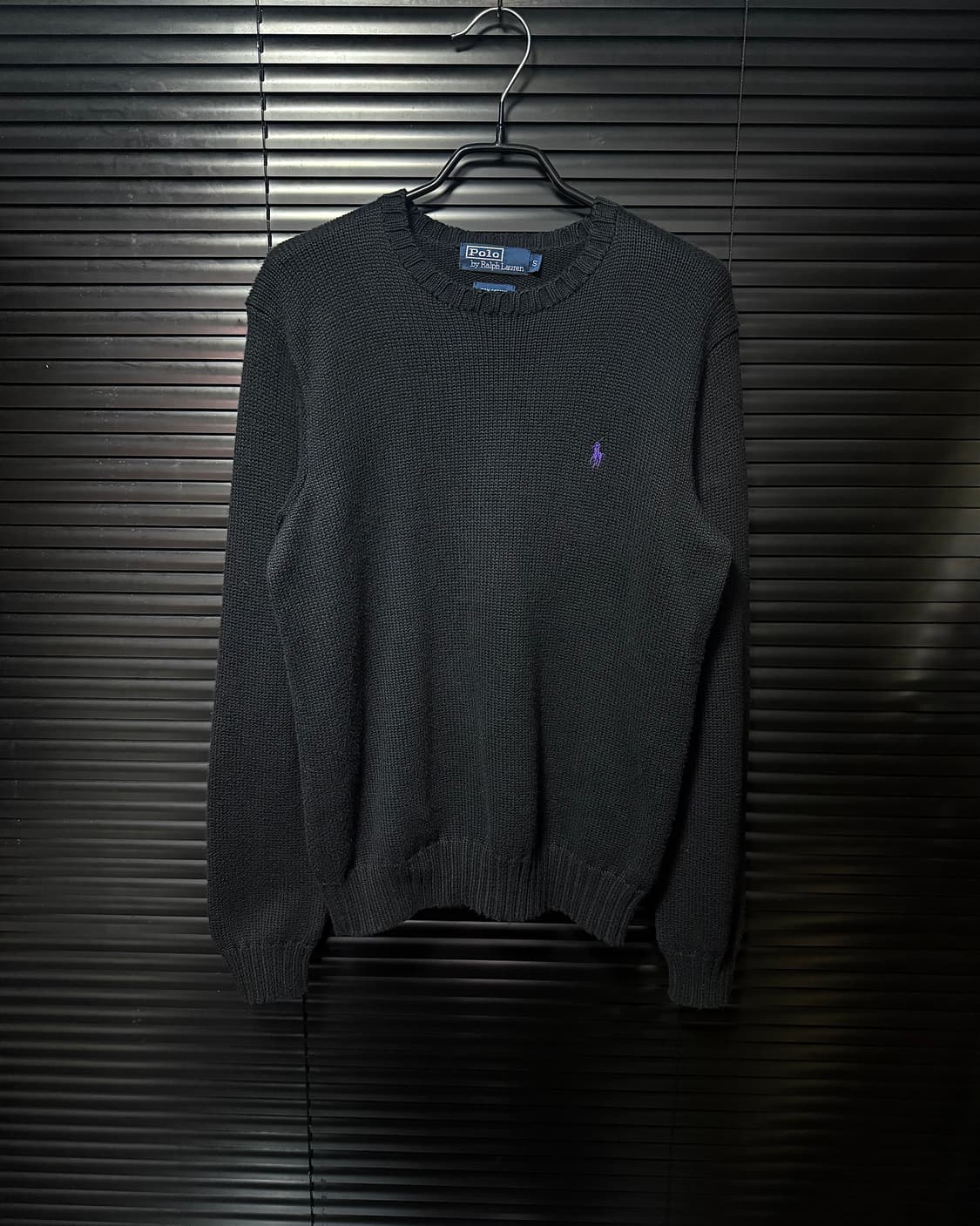 폴로 랄프로렌 블랙 니트 스웨터 면 코튼 보라색 여자 여성 S 90 검정 상품이미지3