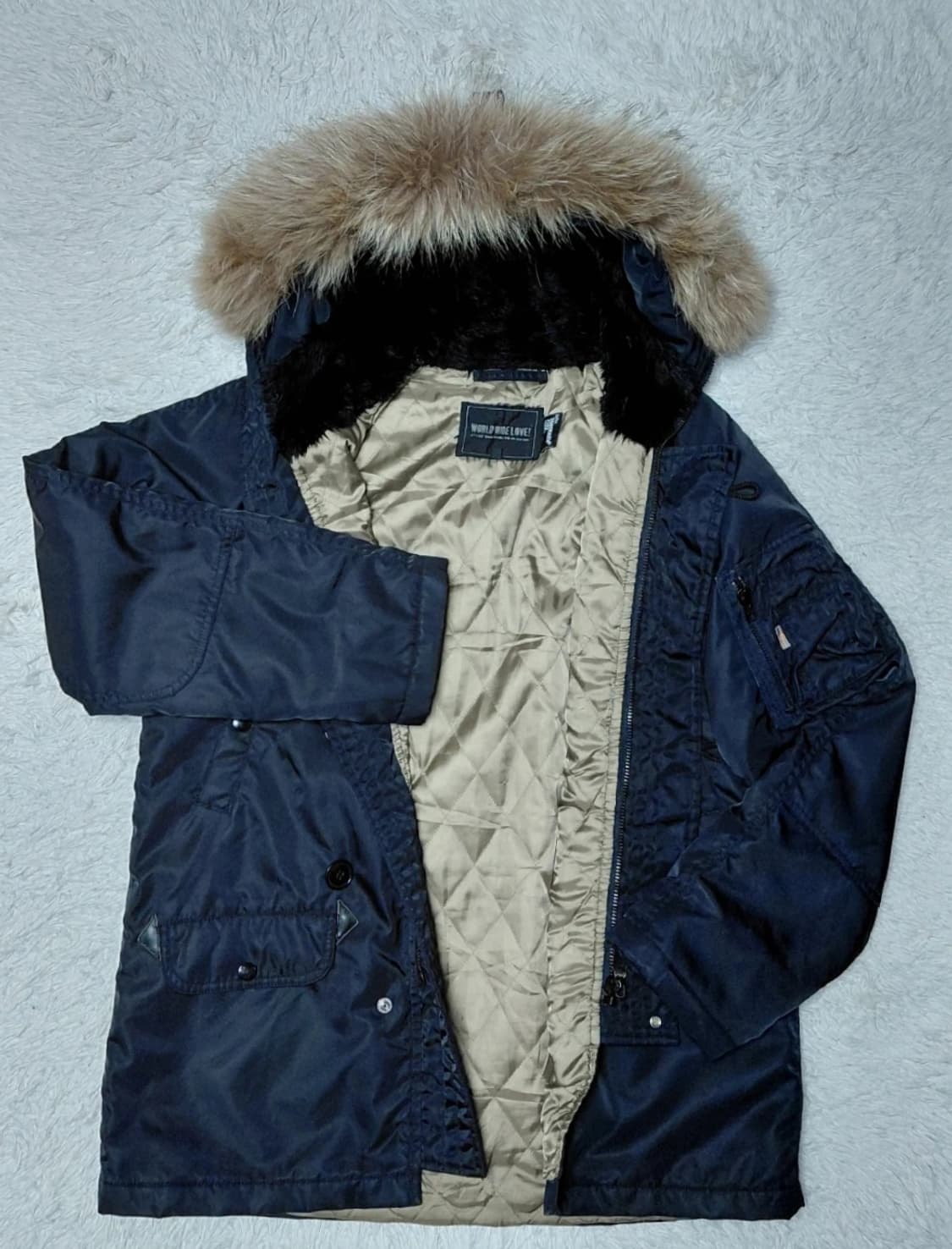 일본 WORLD WIDE LOVE! N3B 야상 패딩 자켓 M 상품이미지3