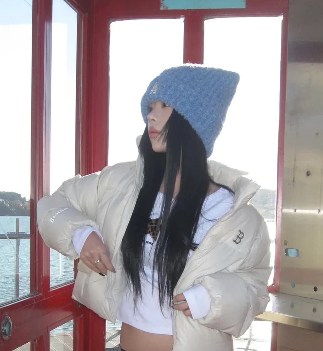 mlb 플러시 미야옹 비니 스카이 블루 상품이미지3