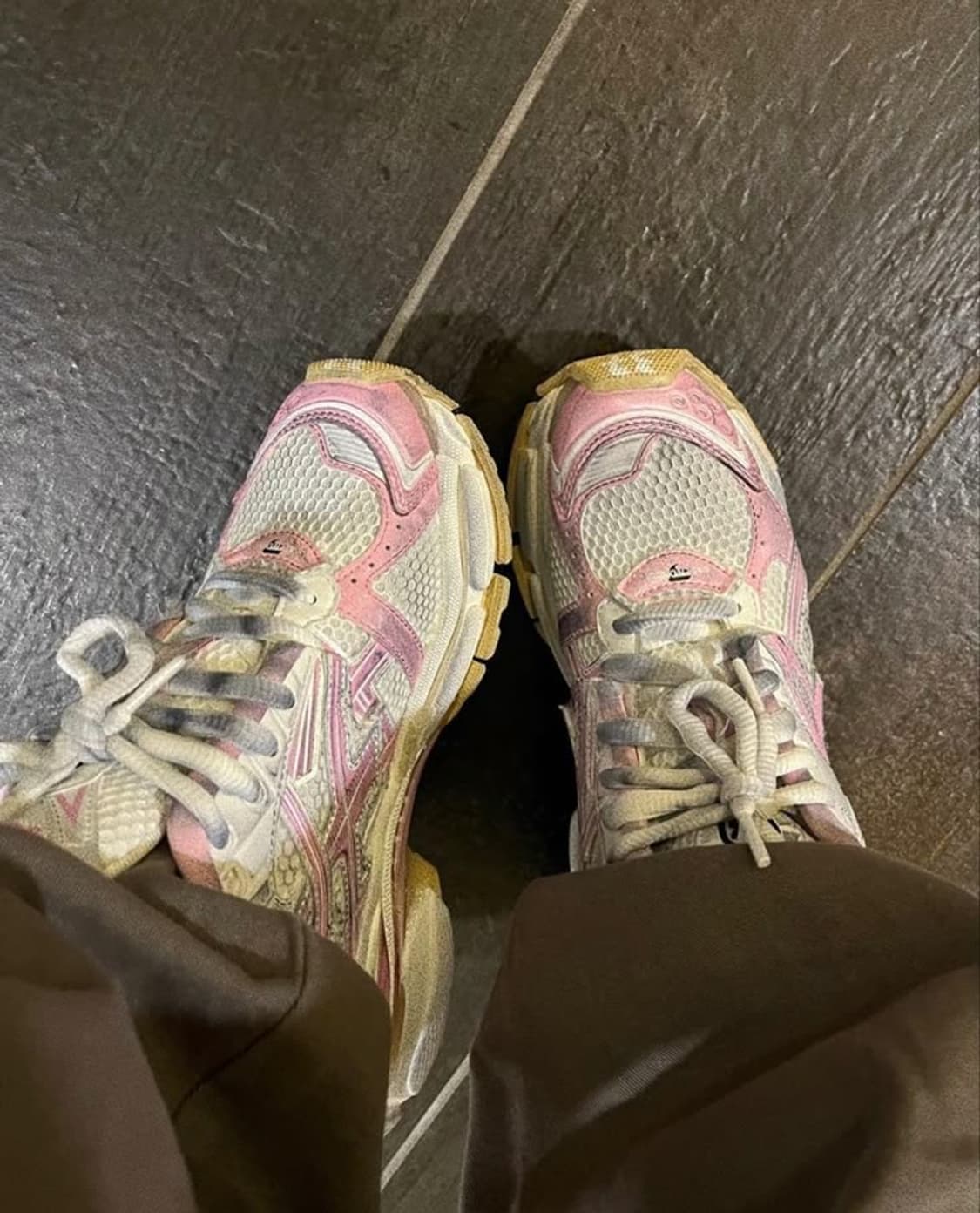 발렌시아가 러너 로우탑 스니커즈 핑크 화이트 37   상품이미지7