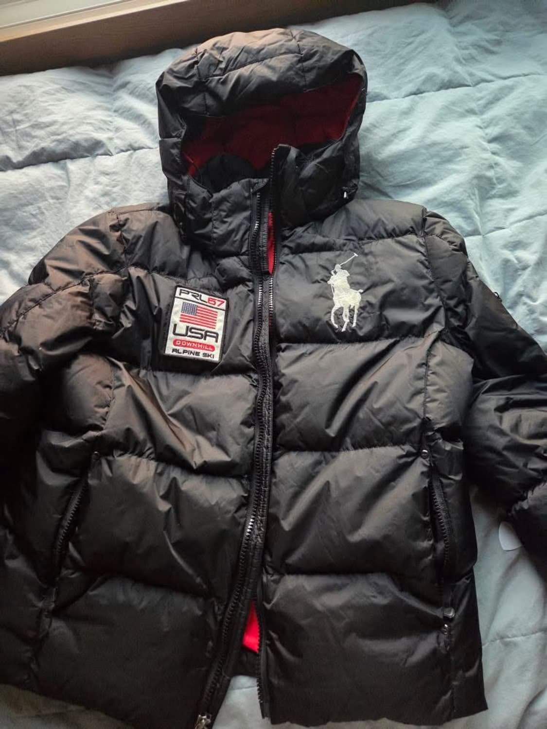 폴로 빅포니 성조기패딩 블랙 상품이미지2