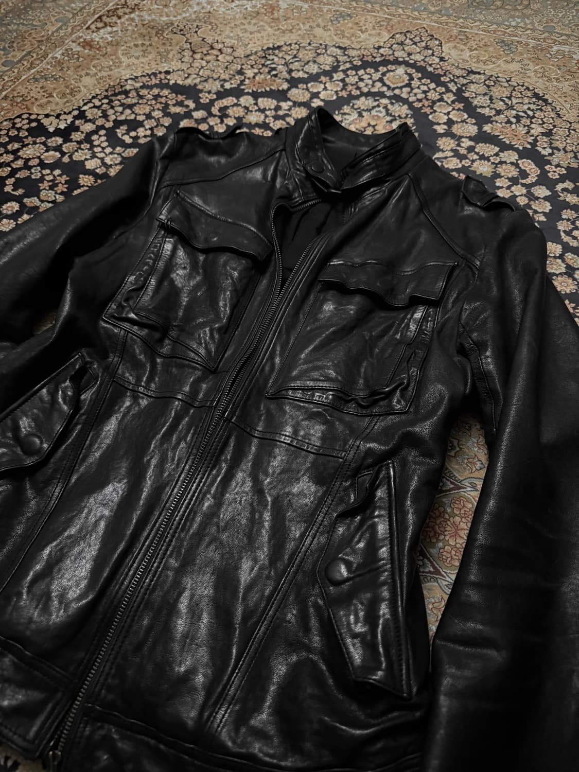 Back cross leather jacket 상품이미지6
