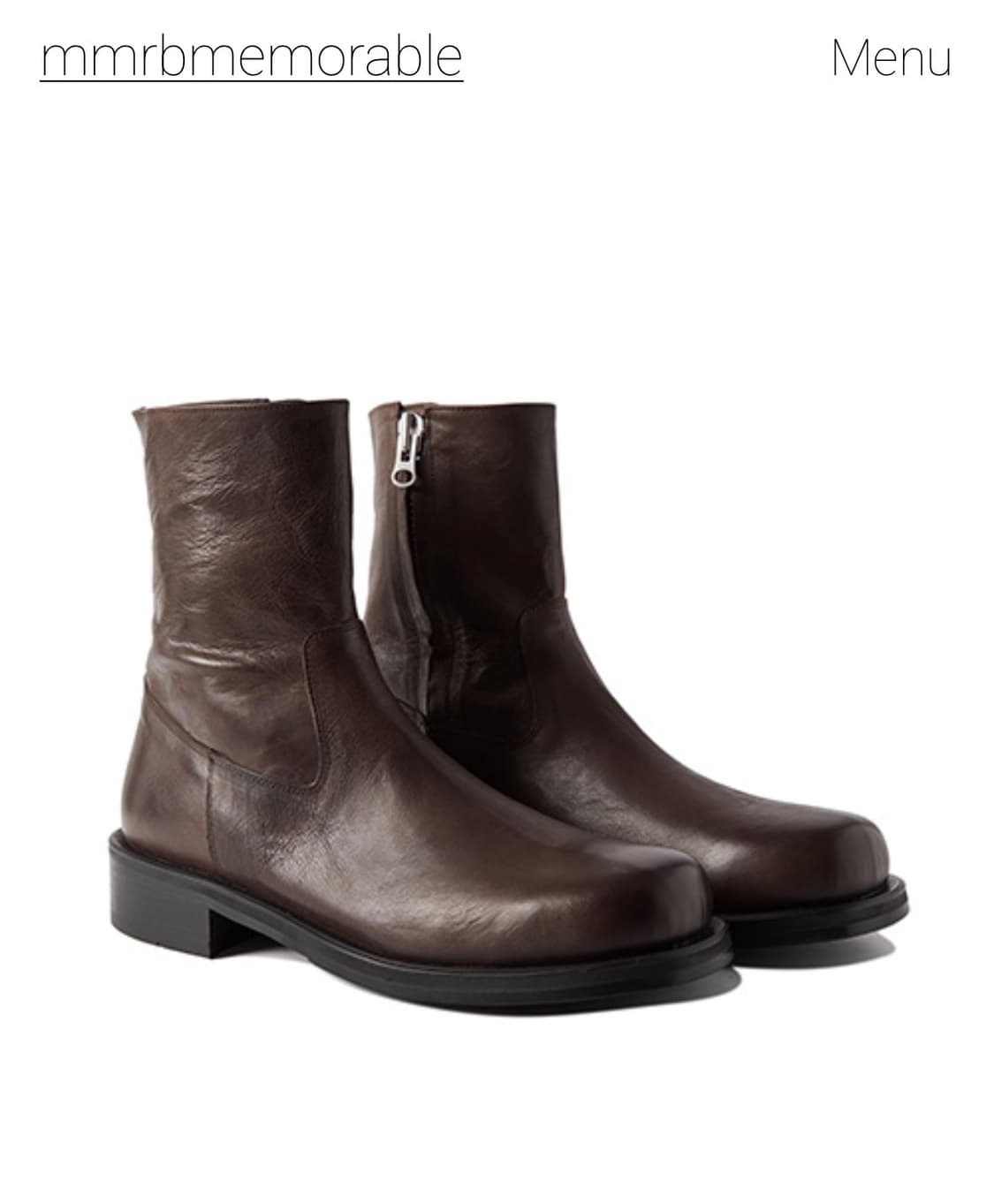[260] mmrb 메모러블 크랙 레더부츠 브라운 상품이미지4