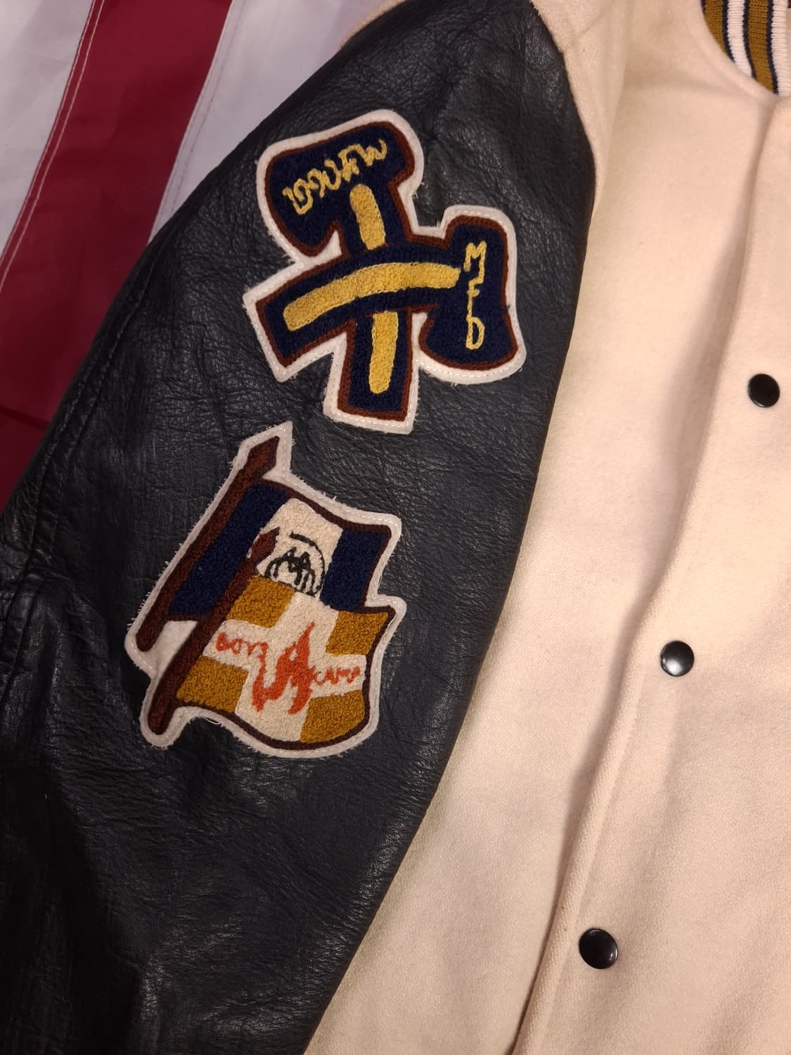 90's 일본판 FLANDRE 빈티지 울 바시티 자켓 상품이미지4