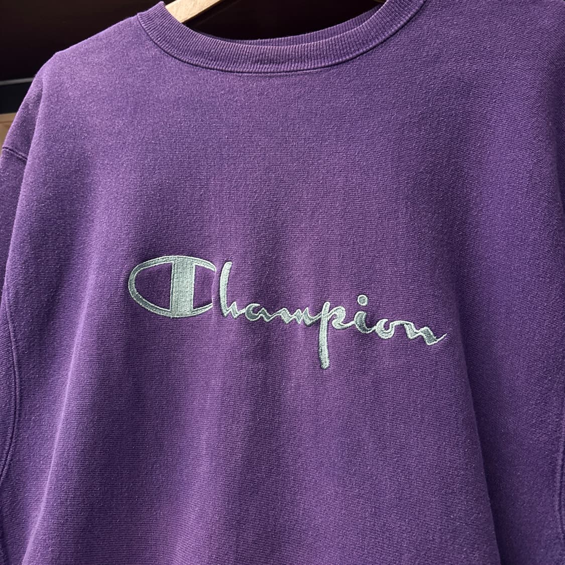 90s 챔피온 리버스위브 엠브로이드 로고 크루넥 스웻셔츠 N1222 상품이미지5
