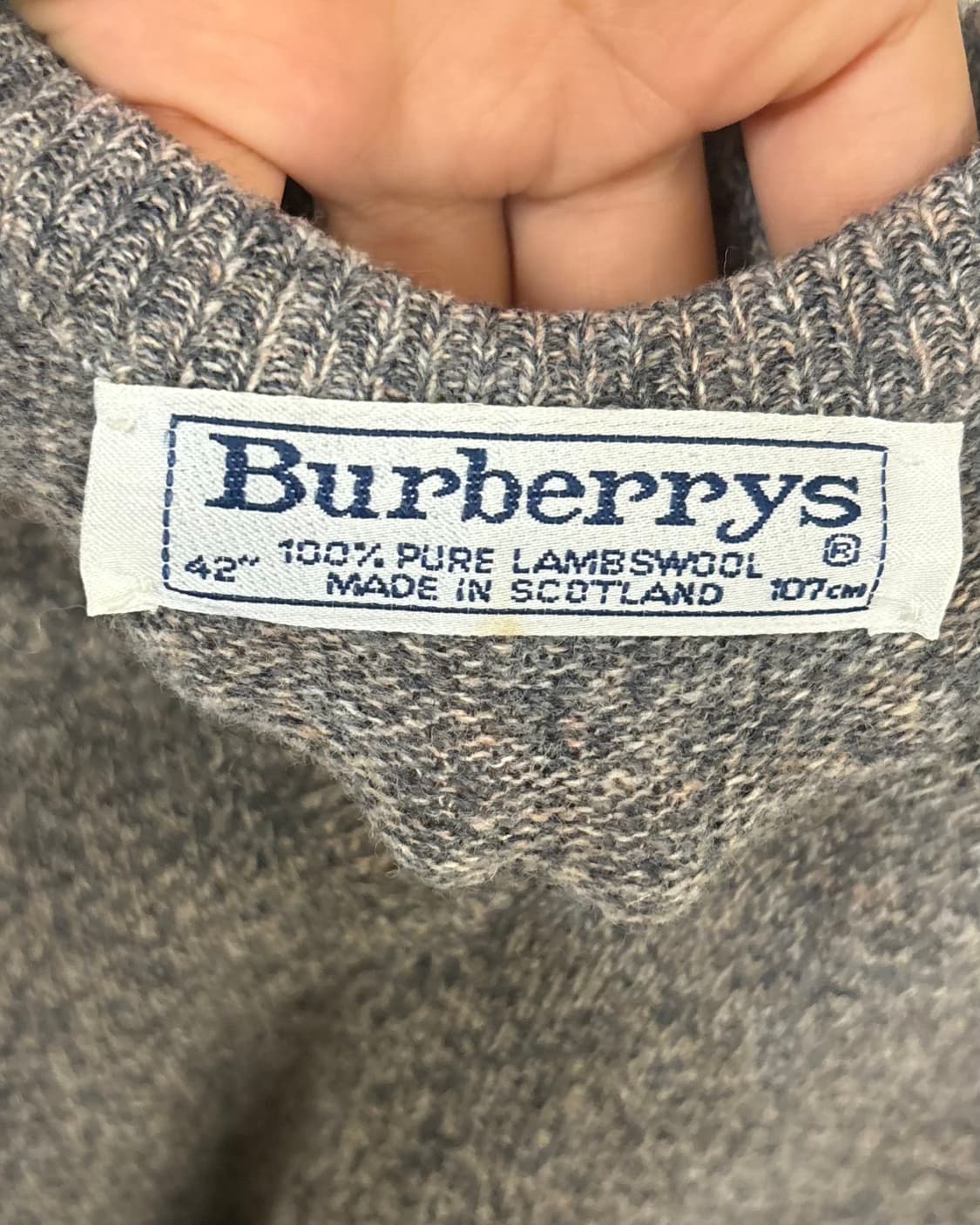 버버리 빈티지 그레이 브이넥 울 니트 상품이미지7