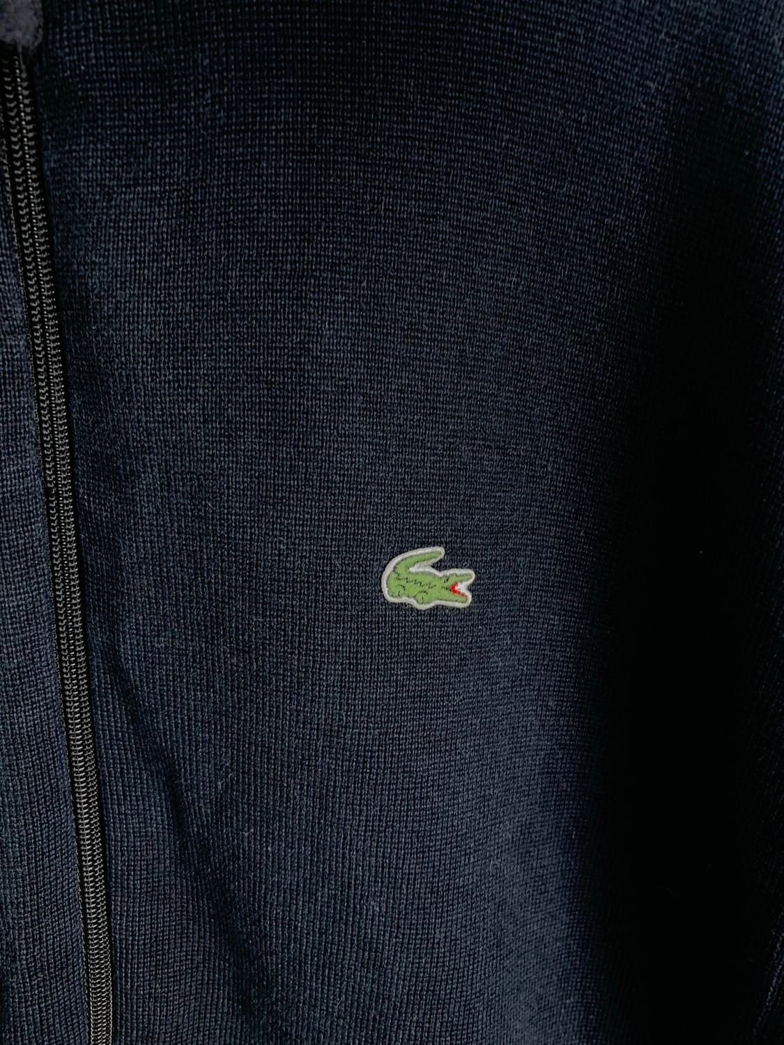 라코스테 자수로고 블랙 니트집업 상품이미지3
