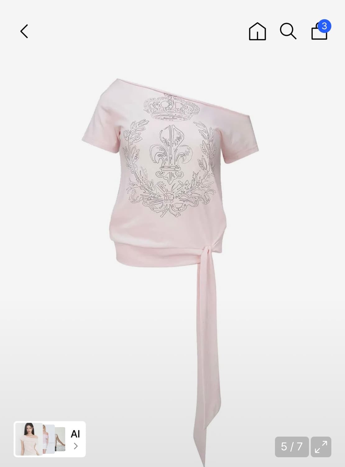 스컬프터 Chateau Shithole Tie Tee Pale Pink 상품이미지1