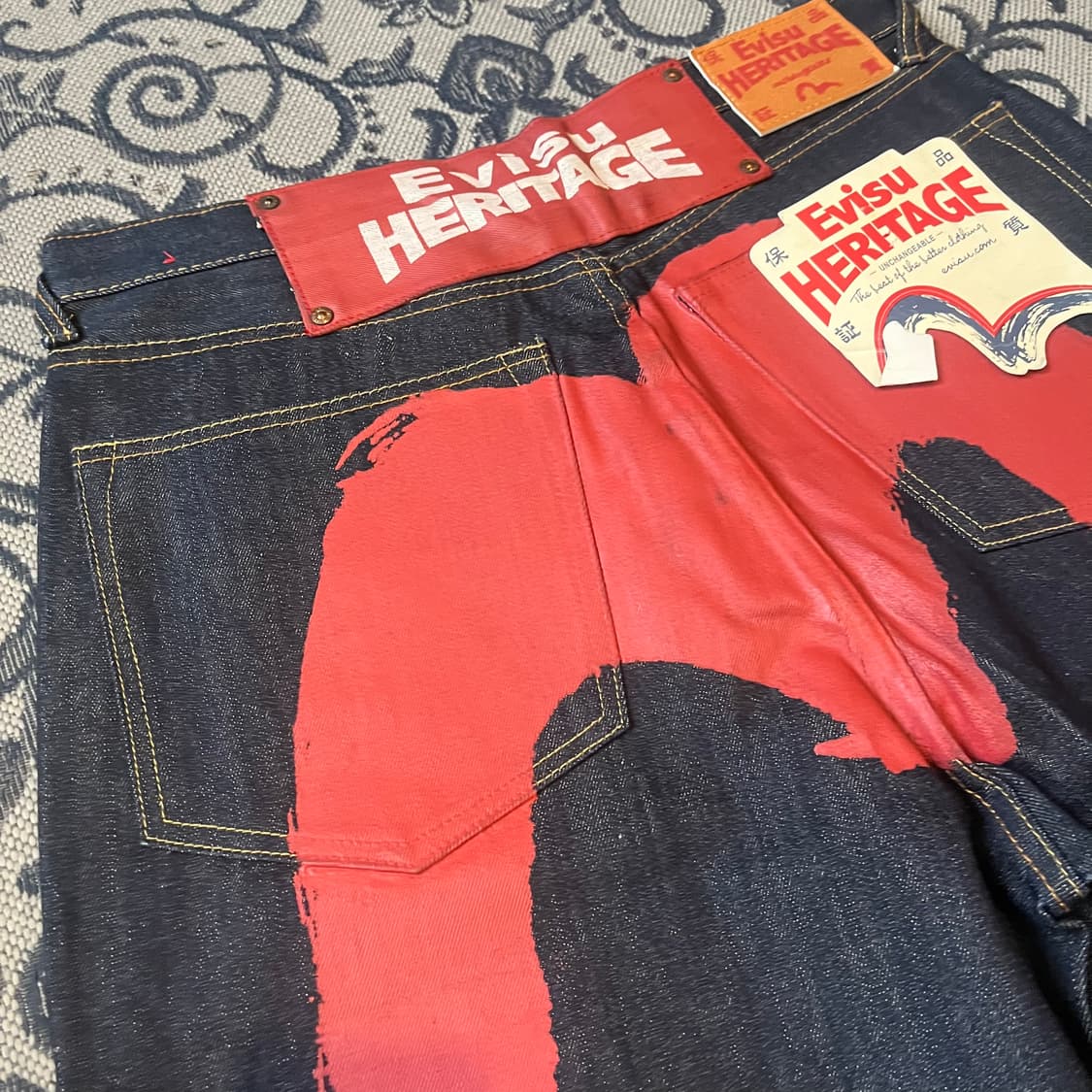 34 에비수 헤리티지 다이콕 빅 로고 데님 반바지/W2376 상품이미지2