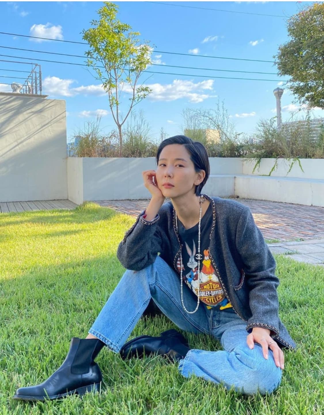 샤넬 블랙 라마 체인 자켓 36 상품이미지2