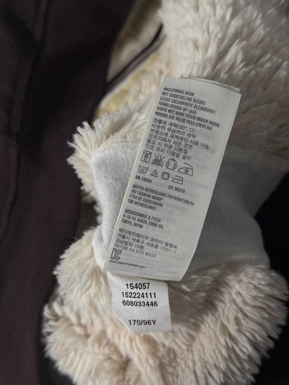 아베크롬비 00‘s 딥브라운 울프죠 해비 스웻 후드집업 상품이미지4