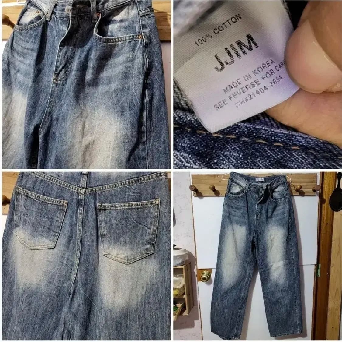 634 ) y2k 인기 유행 코튼100% 중청 청바지 s 상품이미지3