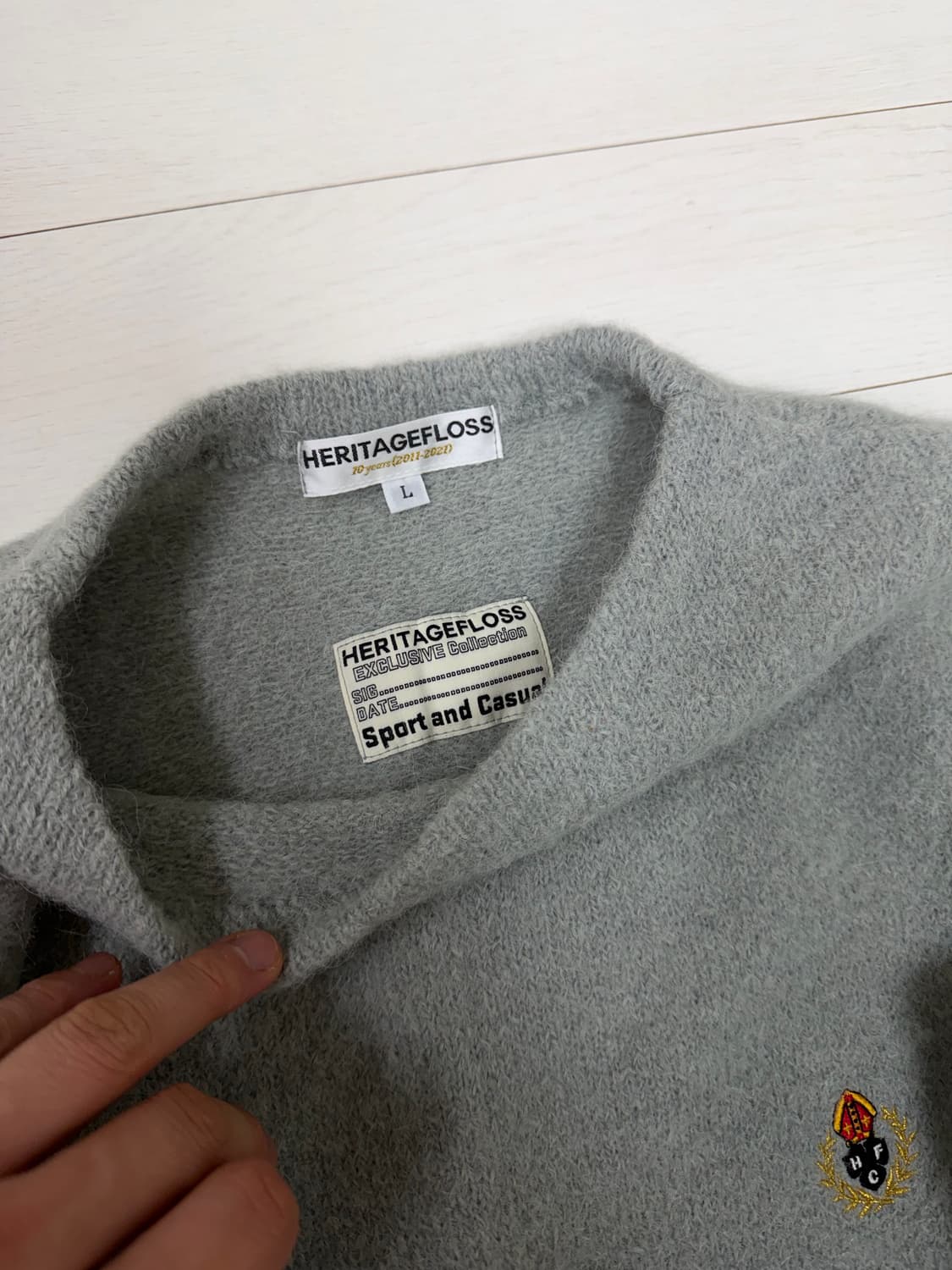 헤리티지플로스 알파카 니트  L 사이즈 10주년    색감 실물이 진짜 상품이미지3