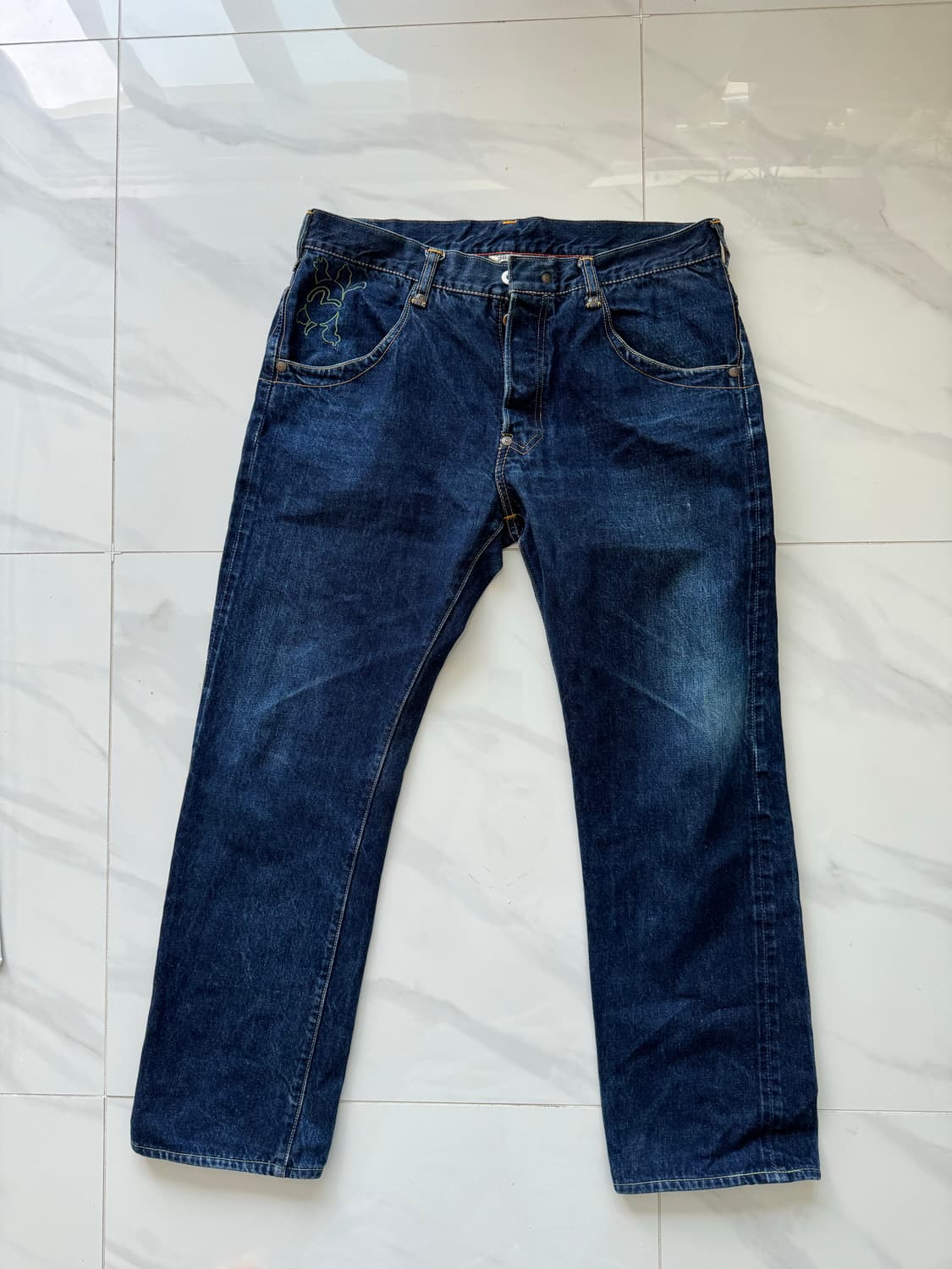 [희귀] Evisu by Philip Goss 9055 가죽 스트랩 데님 상품이미지2