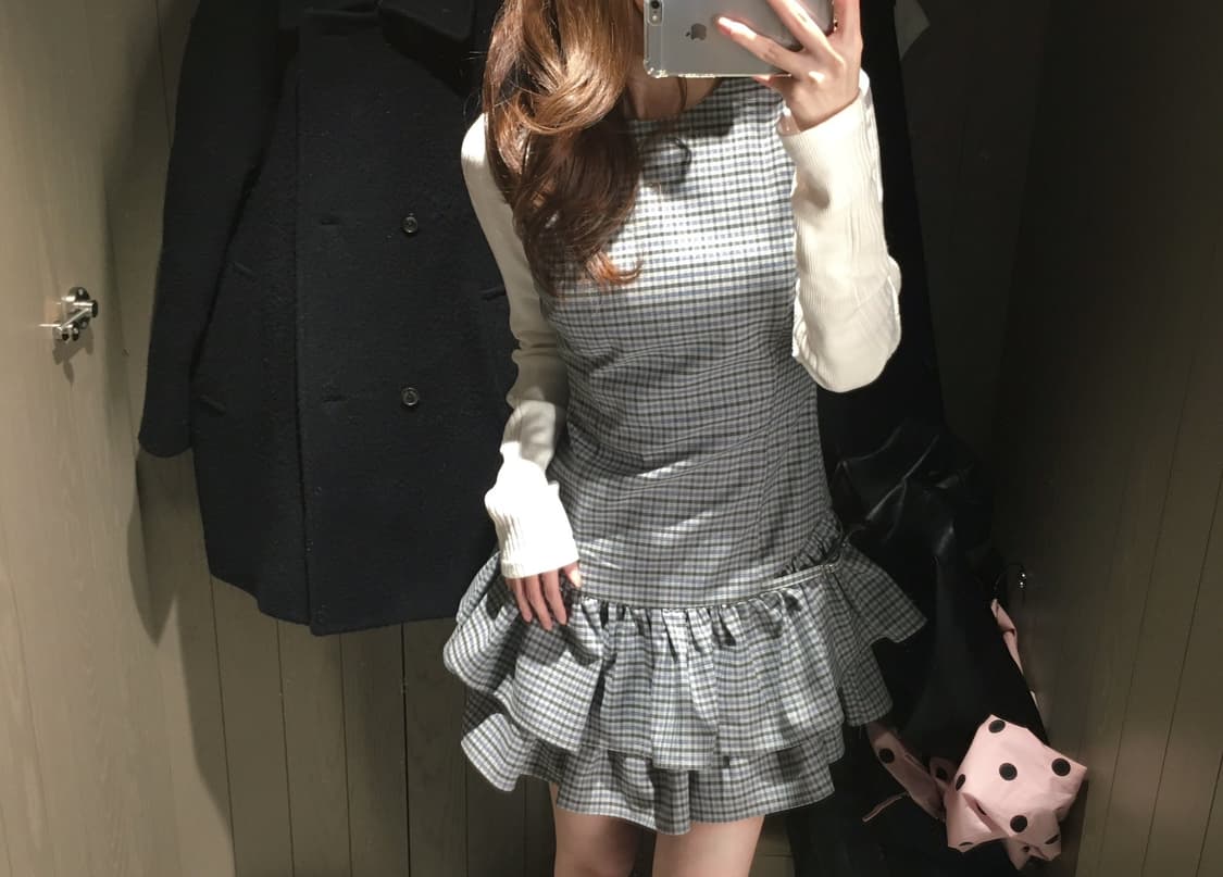 자라 체크 원피스 점프슈트 S 새상품 상품이미지2