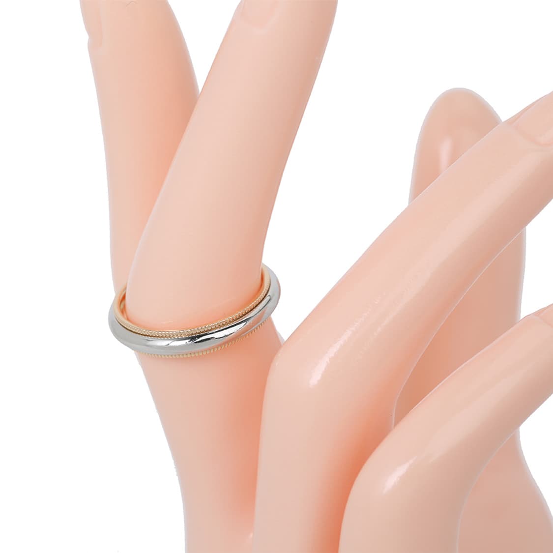 티파니 투게더 밀그레인 밴드링 플래티늄 로즈골드 반지 4mm 상품이미지7