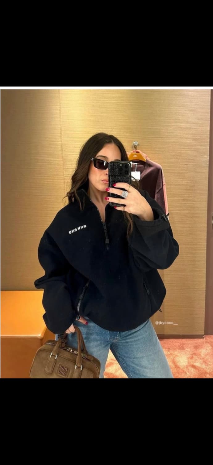 25fw 미우미우 후리스 아노락 블랙 M 상품이미지4