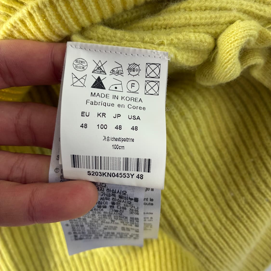 Solid homme  솔리드옴므 울 캐시미어 옐로우 니트   상품이미지6