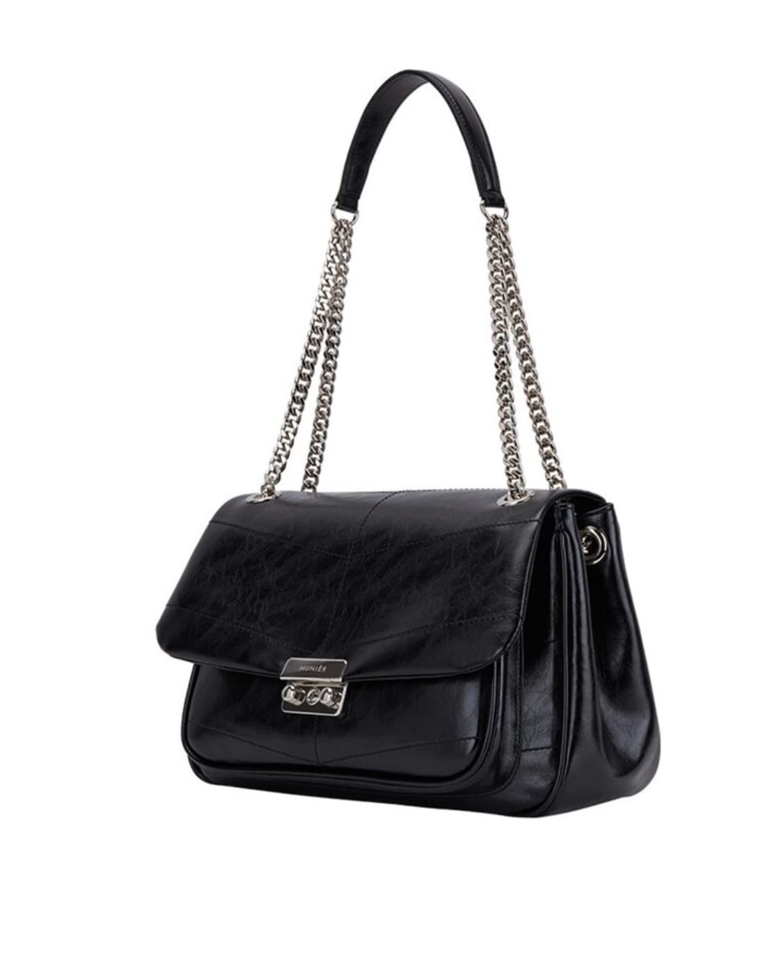 [뮤니에] 스티치 체인 백 블랙 STITCH CHAIN BAG BLACK 상품이미지2