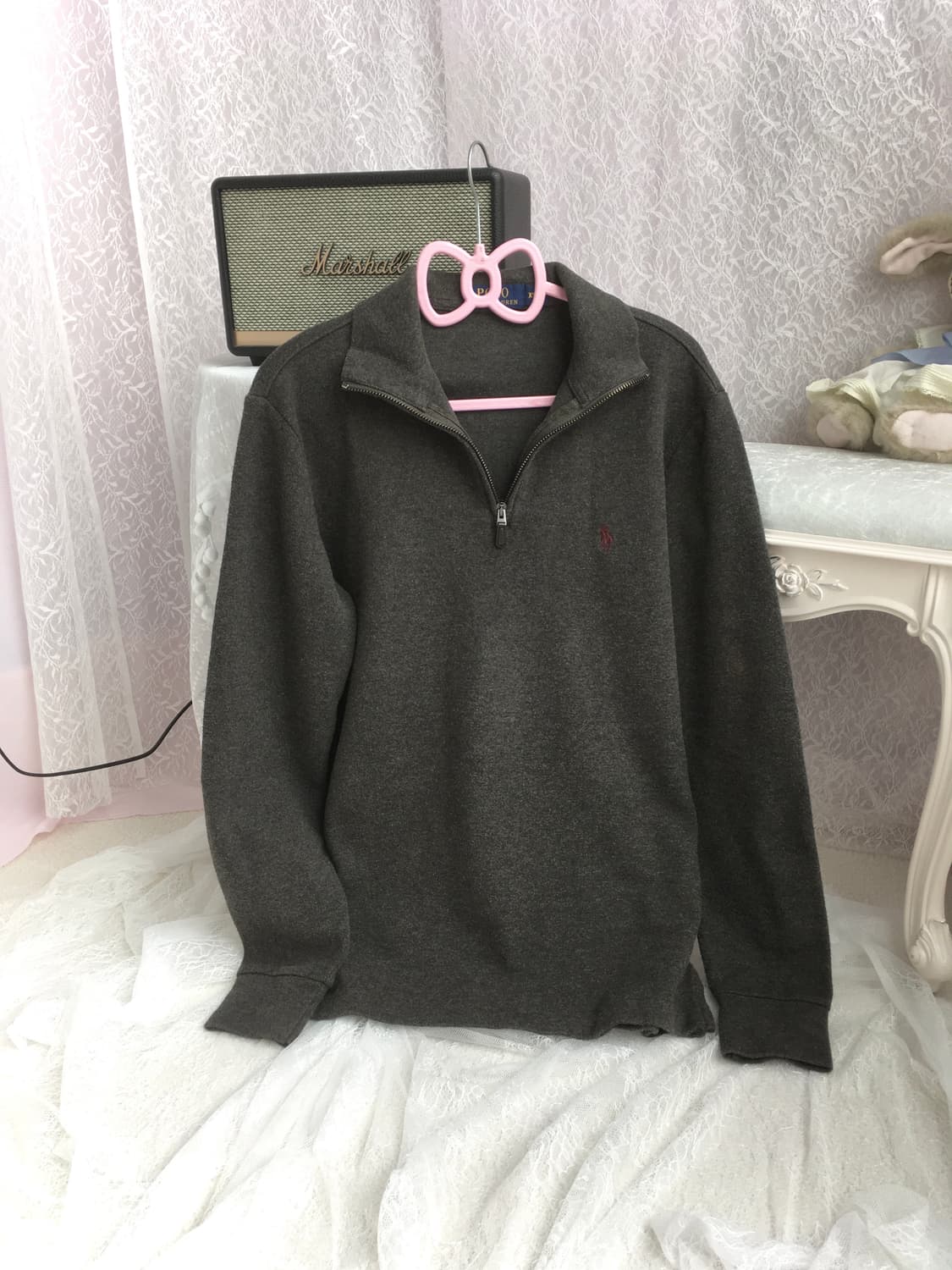 Polo charcoal half-zip knit 상품이미지3