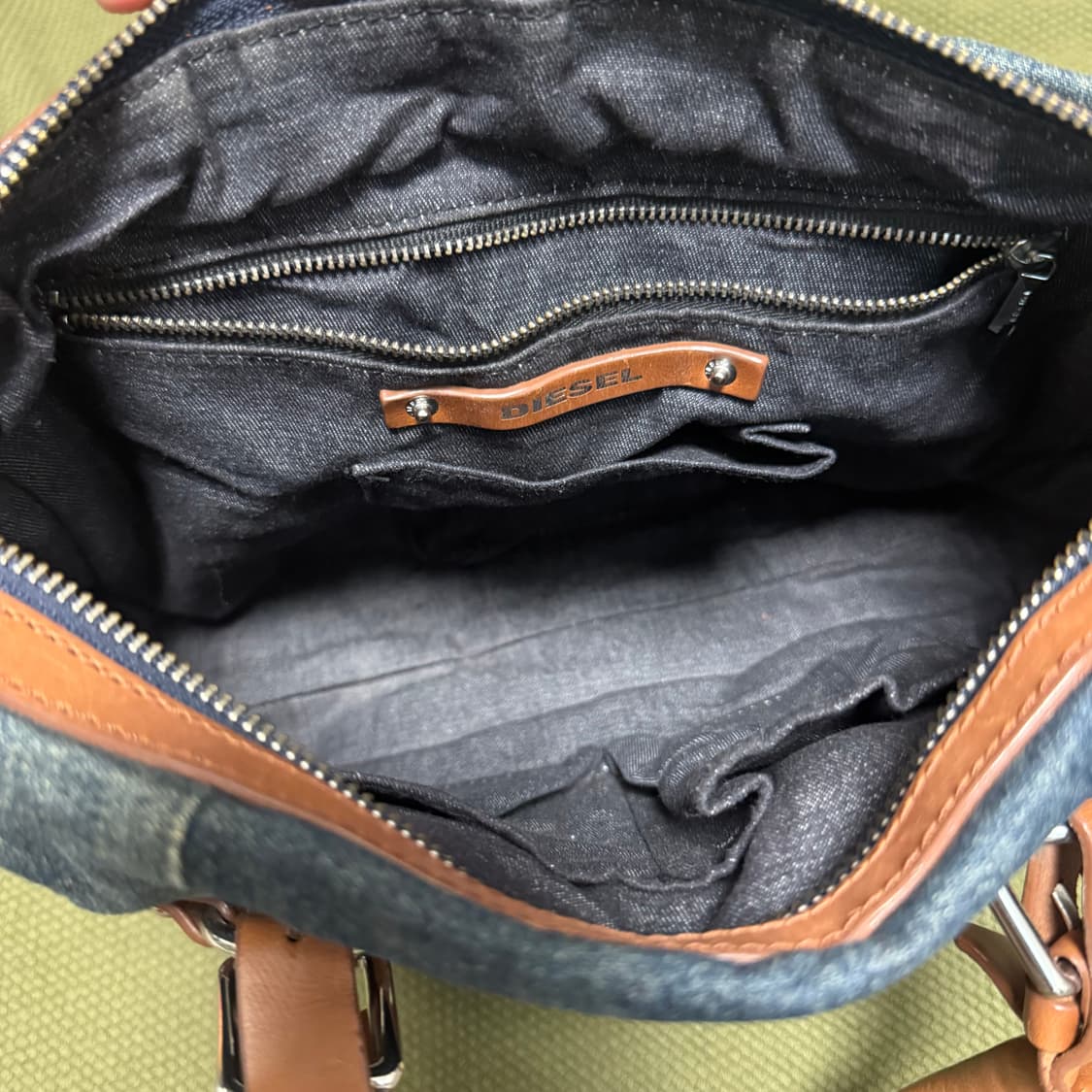 빈티지 디젤 가죽 데님 도트백 상품이미지3