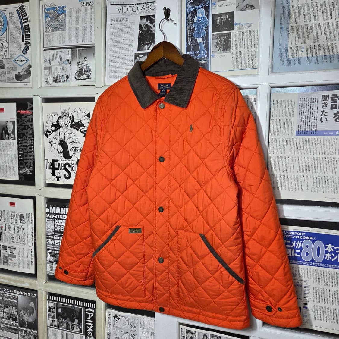 폴로 오렌지 카키 코듀로이 누빔 경량 자켓 상품이미지1