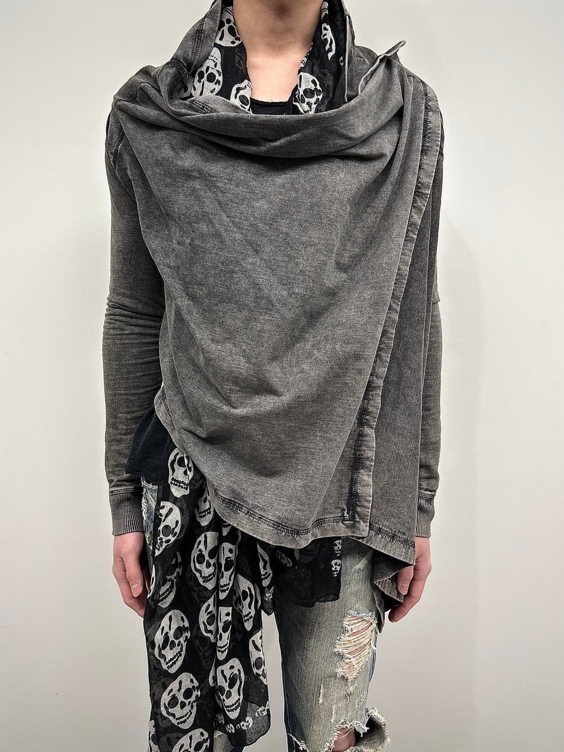 올세인츠 사선 드레이프 가디건  상품이미지1