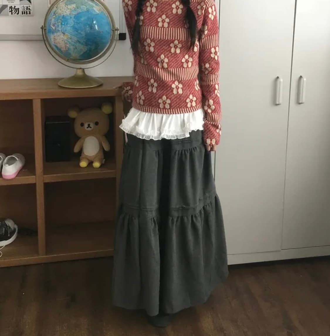 빈티지 롱스커트 블랙 상품이미지1