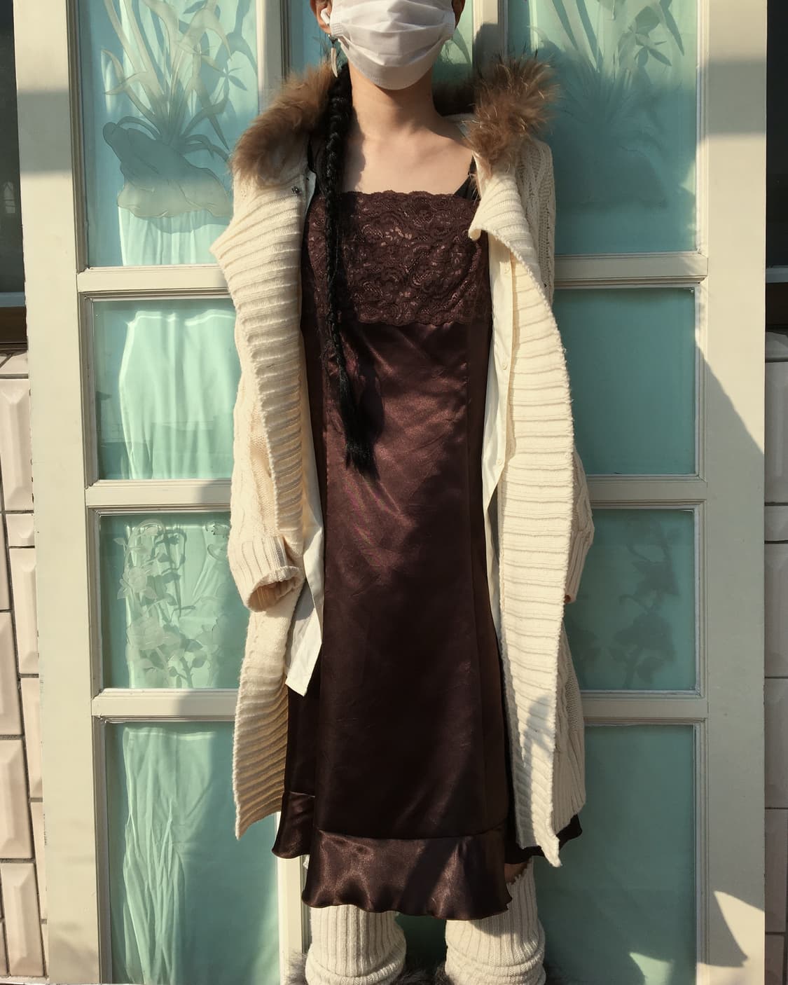 Fur hood duffle button knit cardigan 상품이미지5