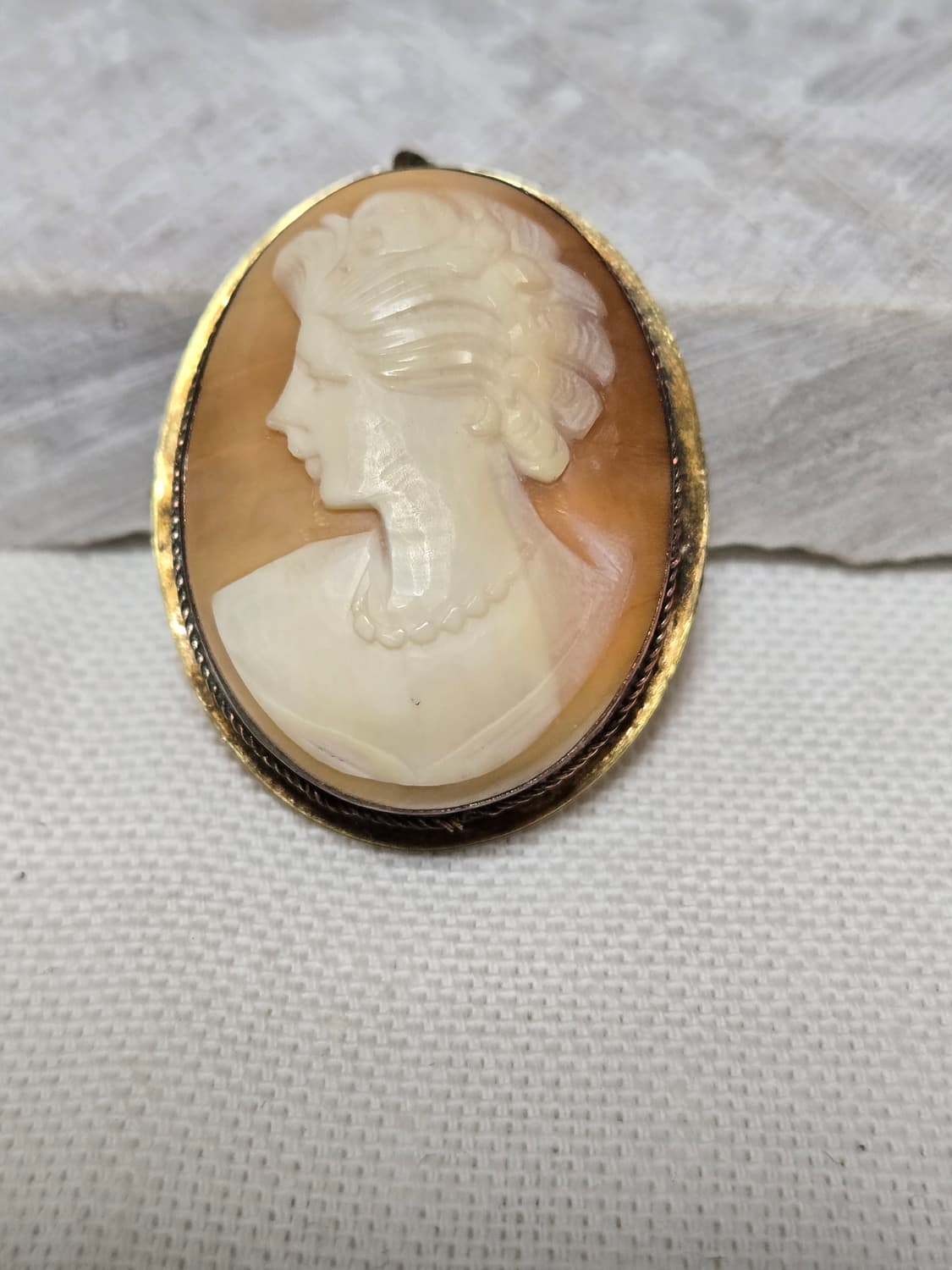 1920s 프랑스 아르데코 800실버 쉘 카메오 브로치 · 펜던트 상품이미지1