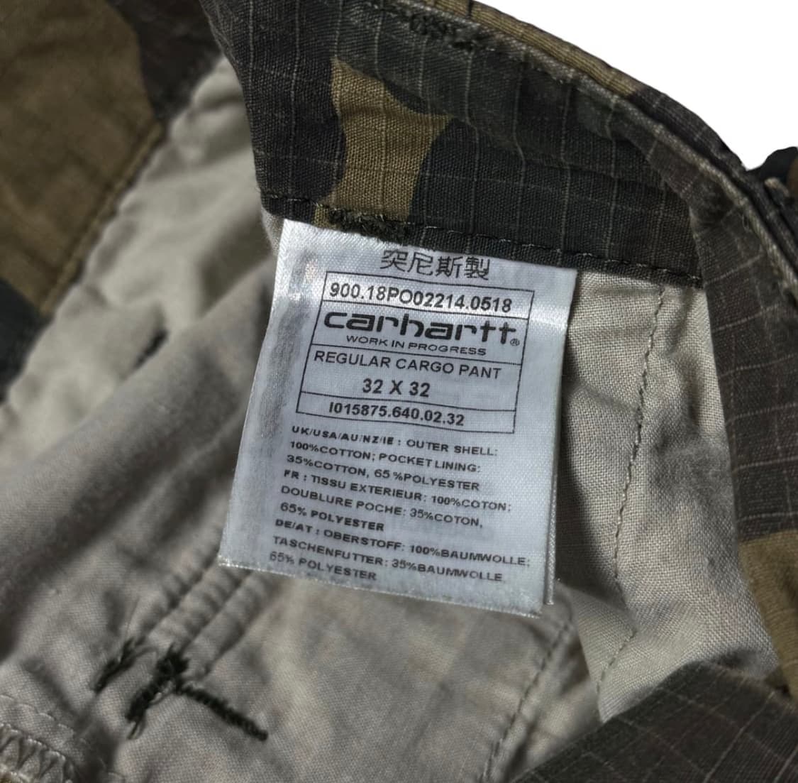 [32x32] 칼하트 WIP 더블니 카모 카고팬츠 상품이미지5