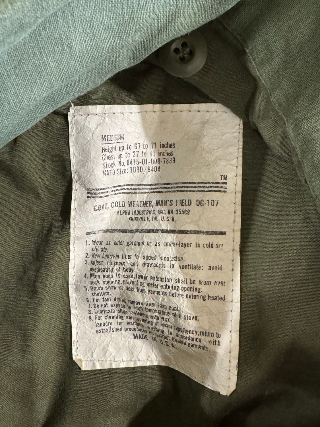 M65 오리지널 필드 자켓 상품이미지6