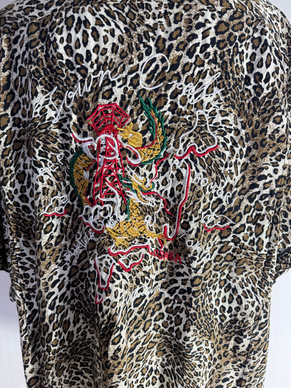 Freaks store towncraft 자수 레오파드 레이온 셔츠 상품이미지5