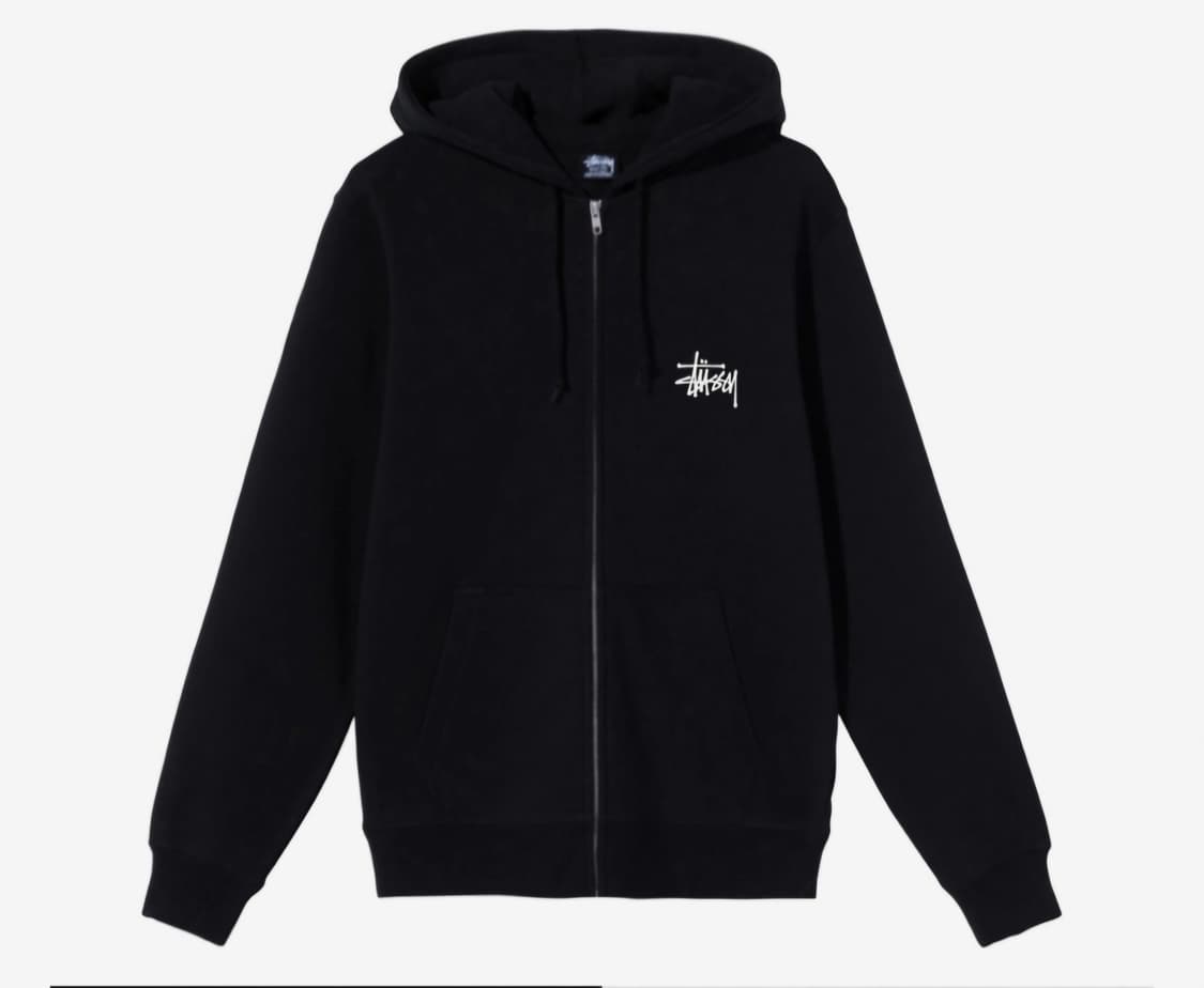 스투시 기모후드집업 블랙 S 상품이미지1