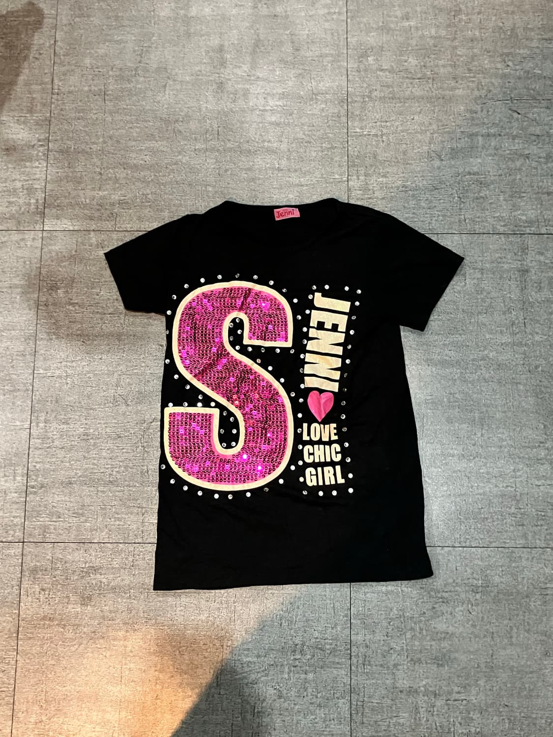 일본빈티지 Jenni 핀터깔y2k 대장 오리엔탈펑크 비즈 반팔티셔츠 검핑 상품이미지1