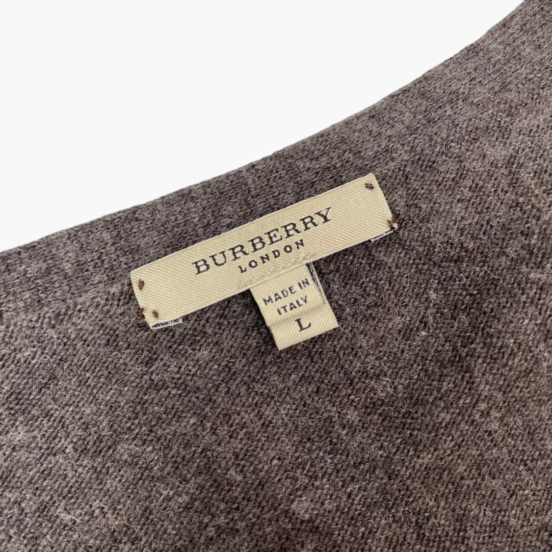 버버리 Burberry 브라운 캐시미어 혼방 엘보패치 브이넥 가디건 L 상품이미지2