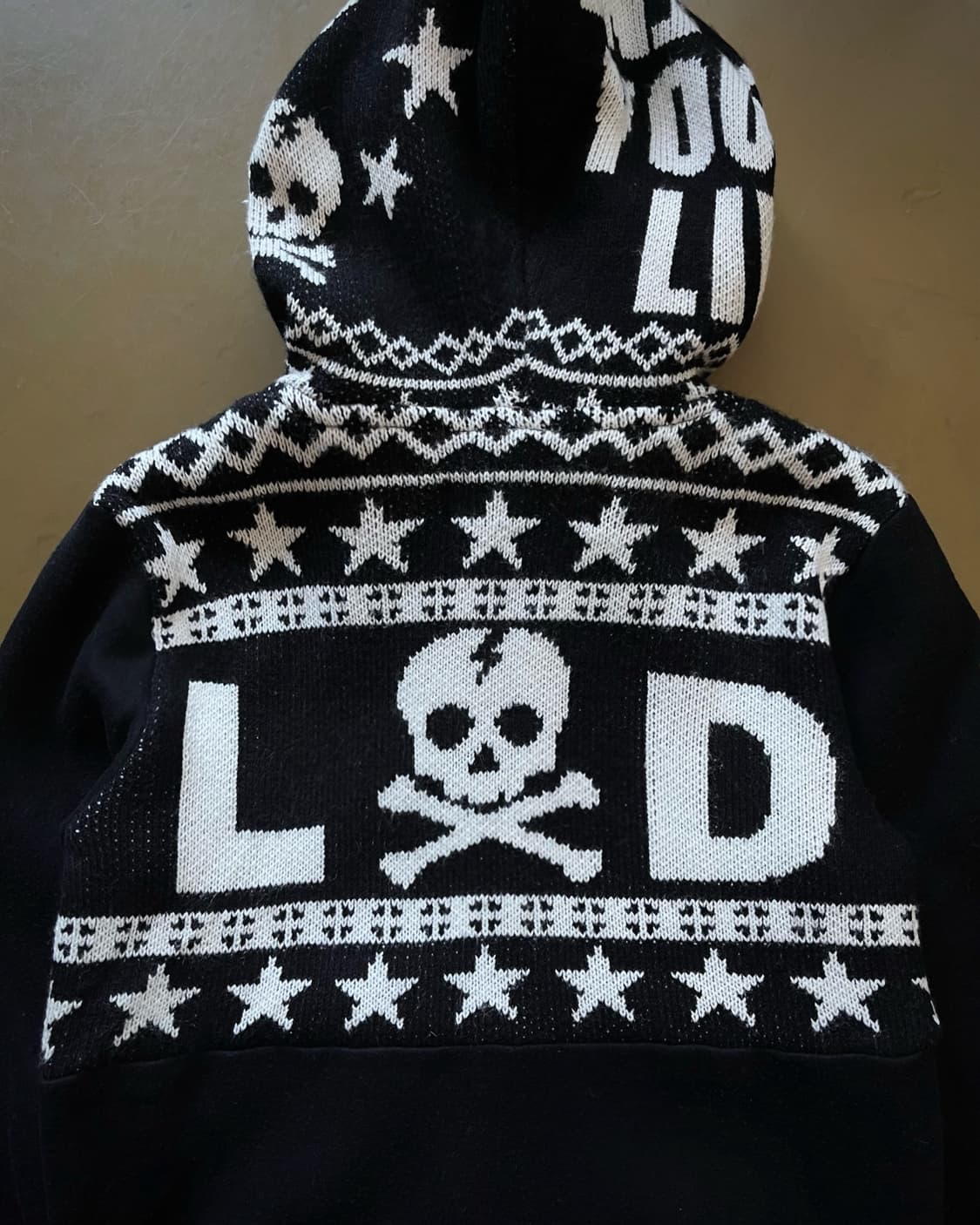 LIZ LISA Skull Lettering Knit Hood Zipup 상품이미지9