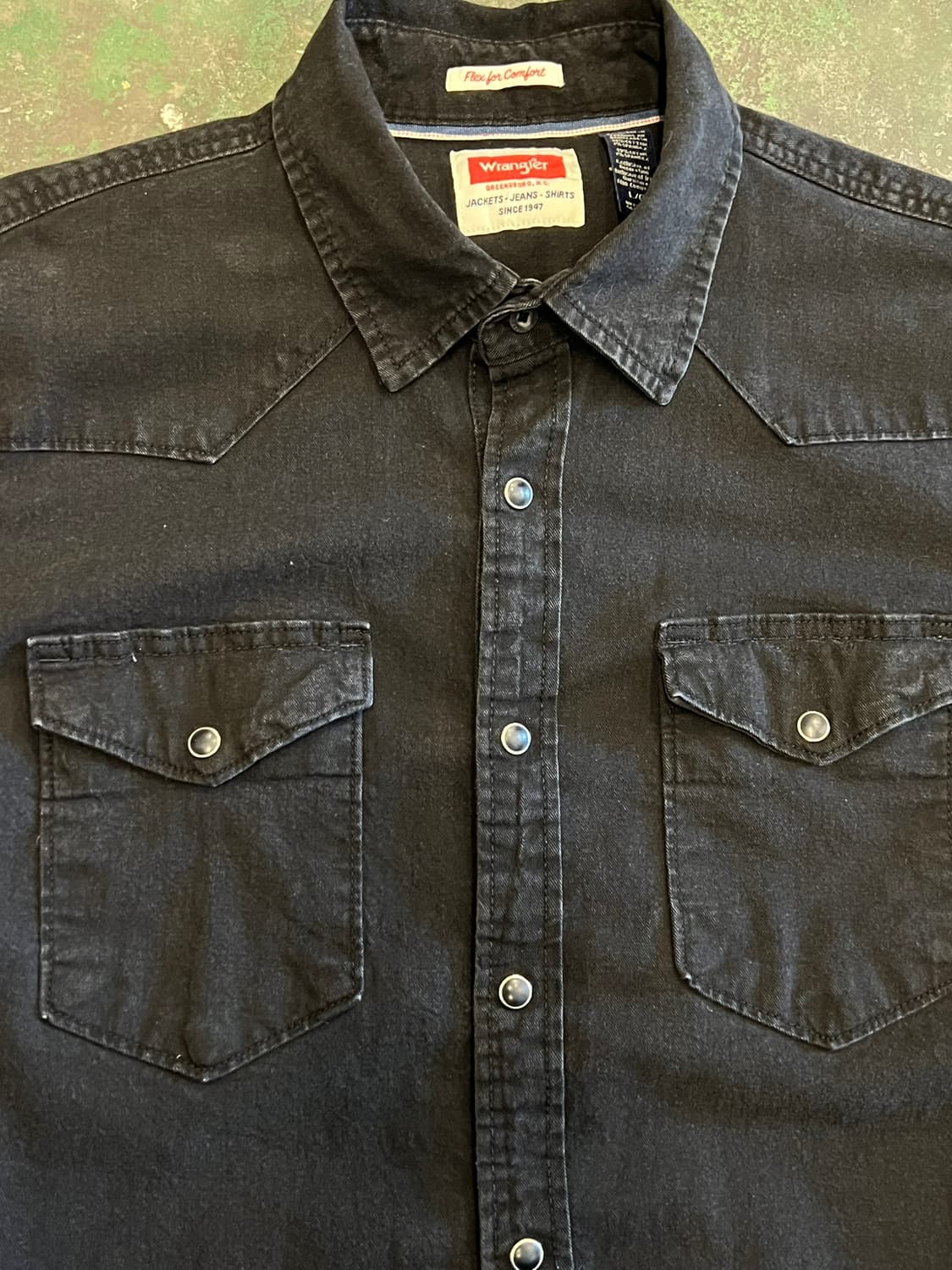 [L] Wrangler 블랙 웨스턴 스냅버튼 랭글러 셔츠 상품이미지6