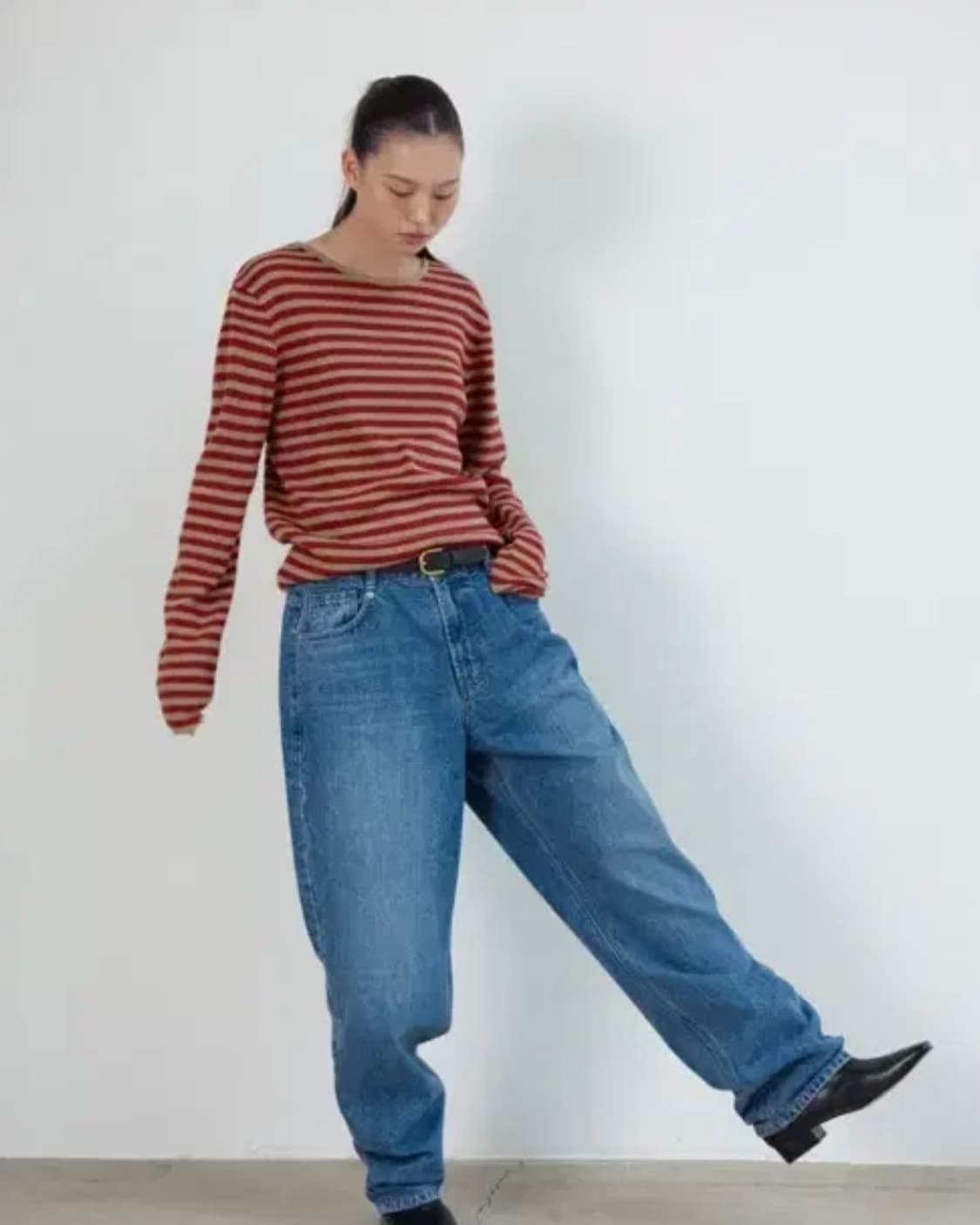 포니테일 combi striped knit tshirts 상품이미지3