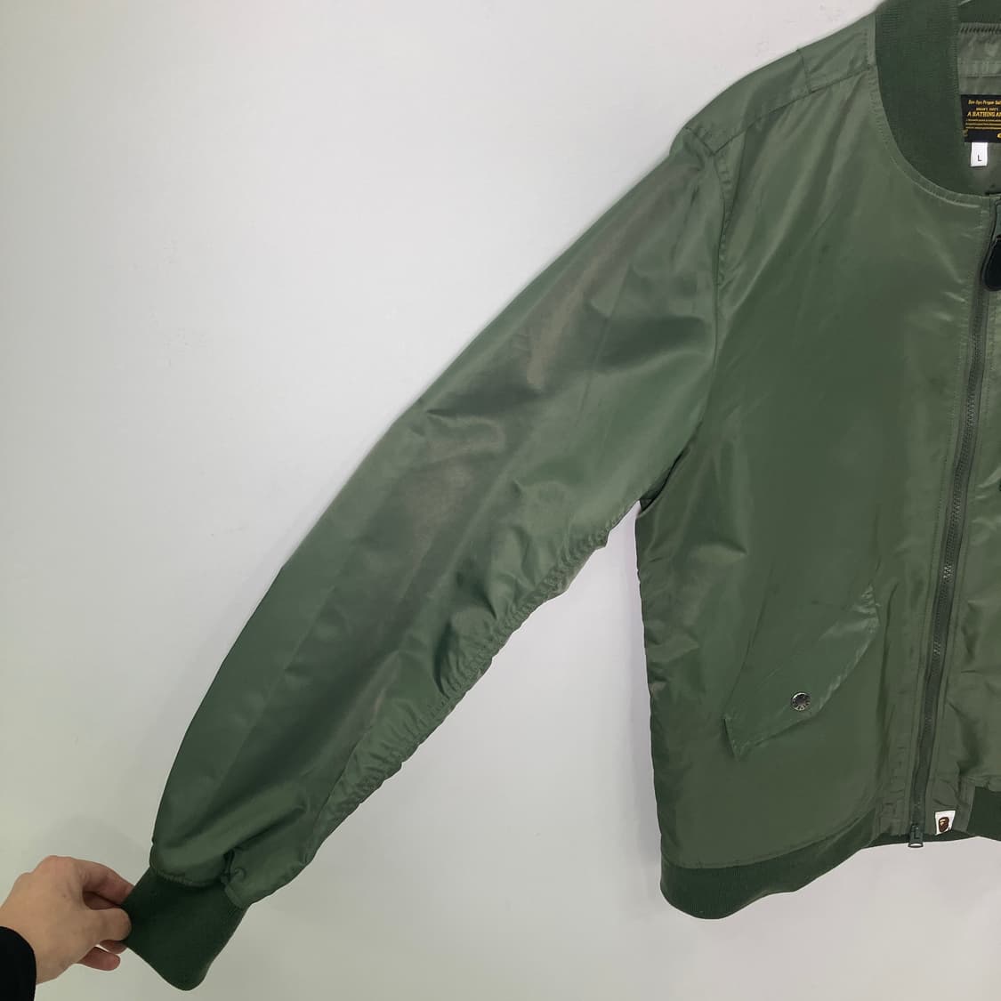 베이프 카키 ma-1 항공 점퍼 L 상품이미지5