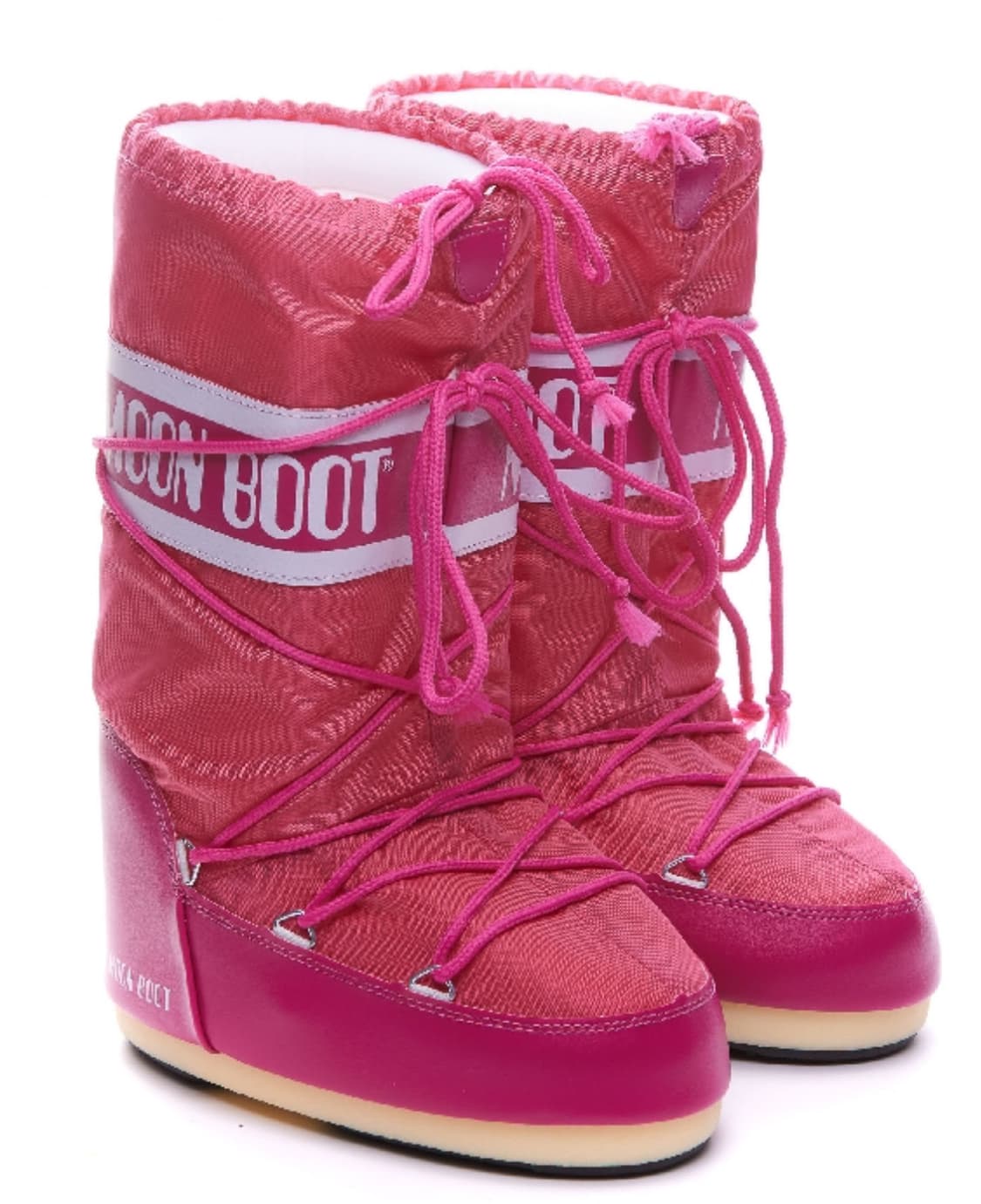 문부츠 아이콘 로고 하이 레이스업 부츠 핫핑크 상품이미지1