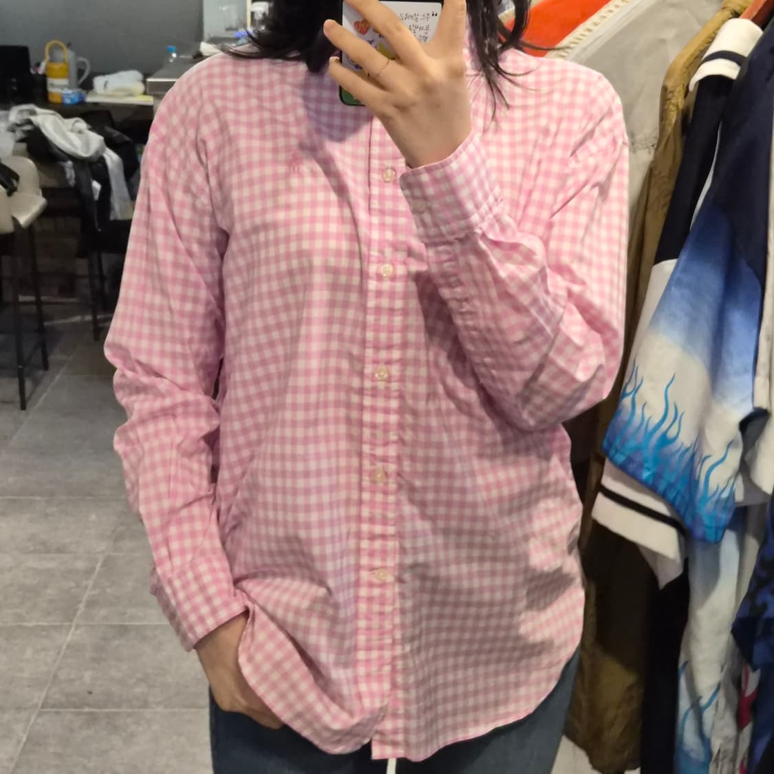 [NO.9] 폴로 핑크 체크 셔츠 상품이미지1