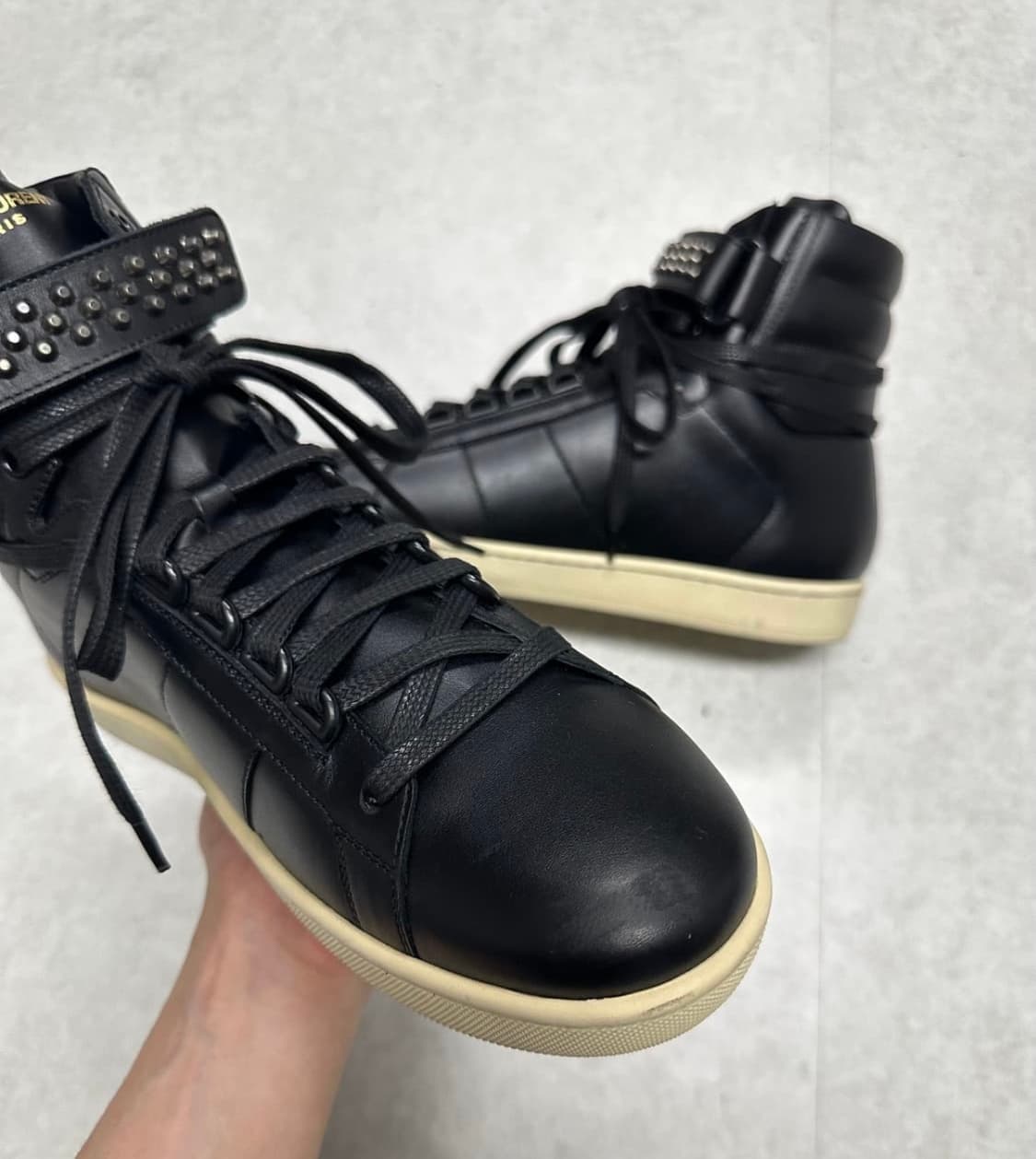 생로랑 에디 슬리먼 14Fw 스터드 하이탑 (쿨거 50) 상품이미지5