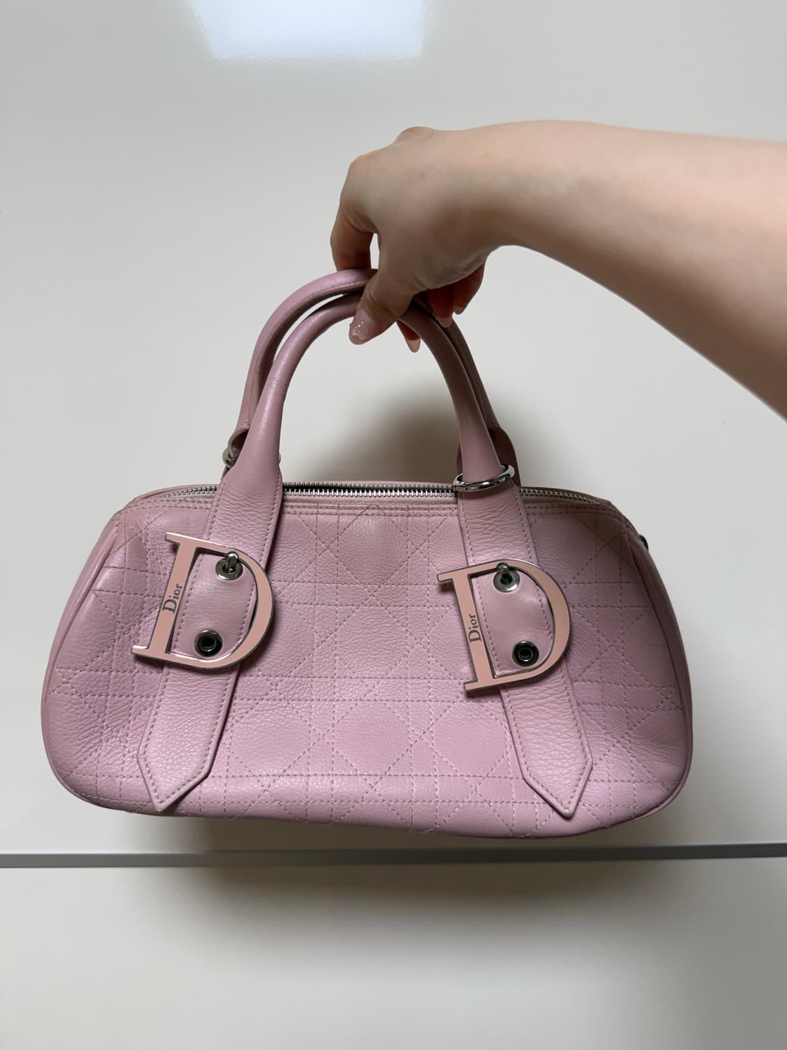 Dior 디올 빈티지 핑크 까나쥬 D참 보스턴백 상품이미지1