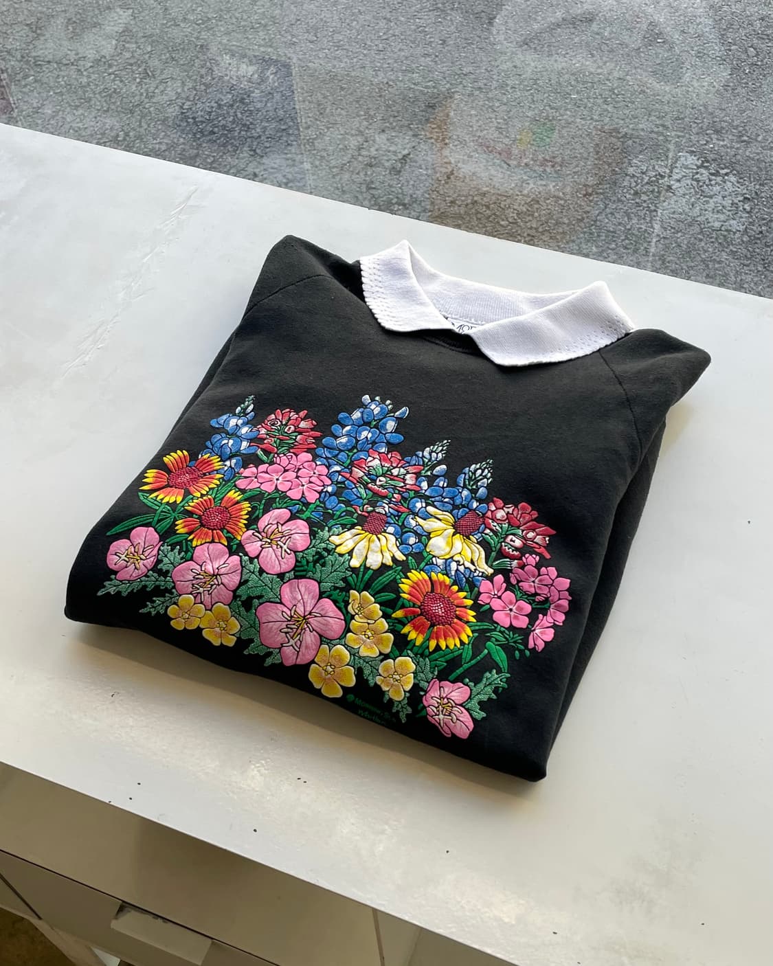 90s USA Morning sun collar sweatshirt 💐 상품이미지6