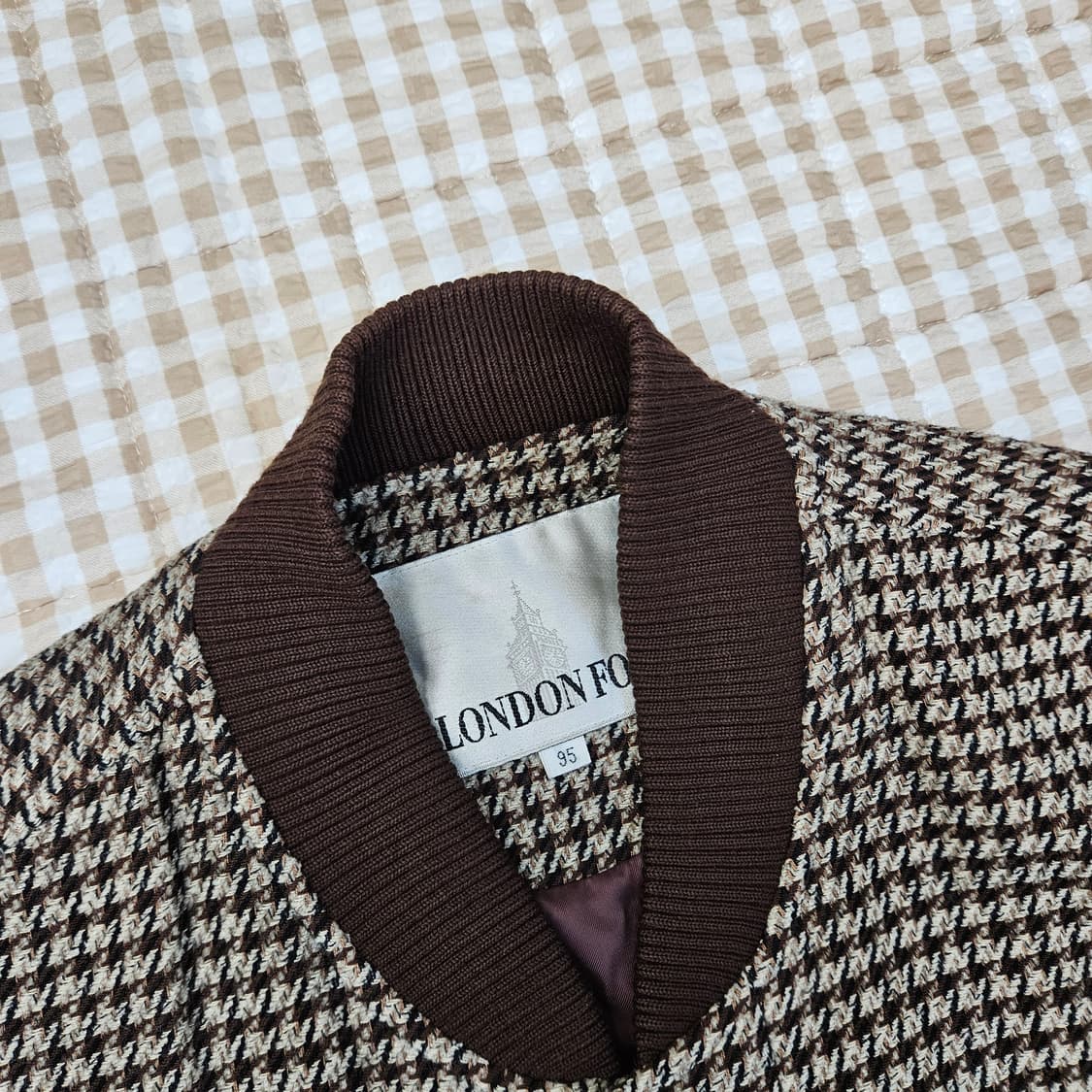 런던포그 하운드투스 패턴 봄버 자켓 남자100 상품이미지2