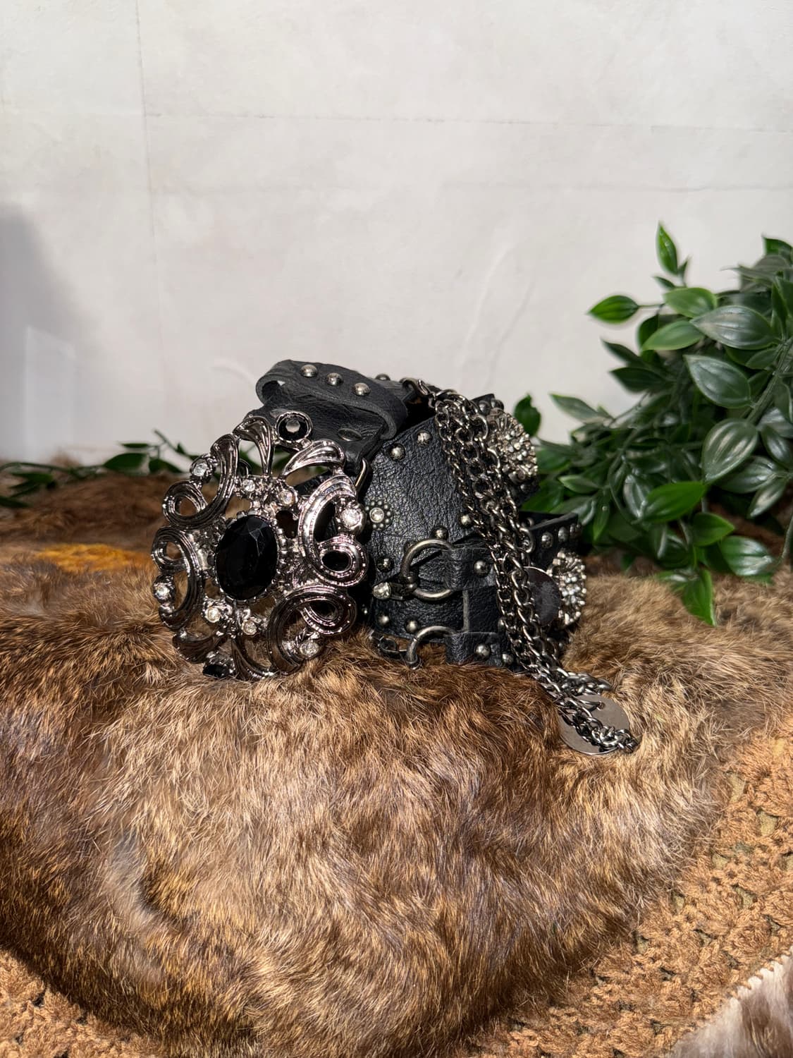 Black fairy flower cubic chain belt 상품이미지1