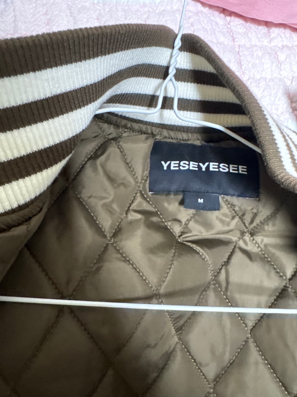 예스아이씨 브라운 바시티 스타디움 자켓 M 상품이미지2